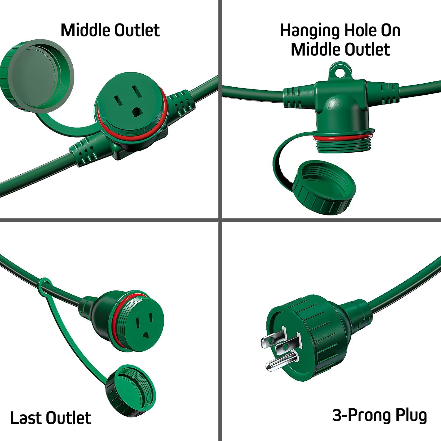 Thumbnail 3 de Belllights B525 50 ft Outdoor Extension Cord, 6 Covered Outlets, 16/3 SJTW