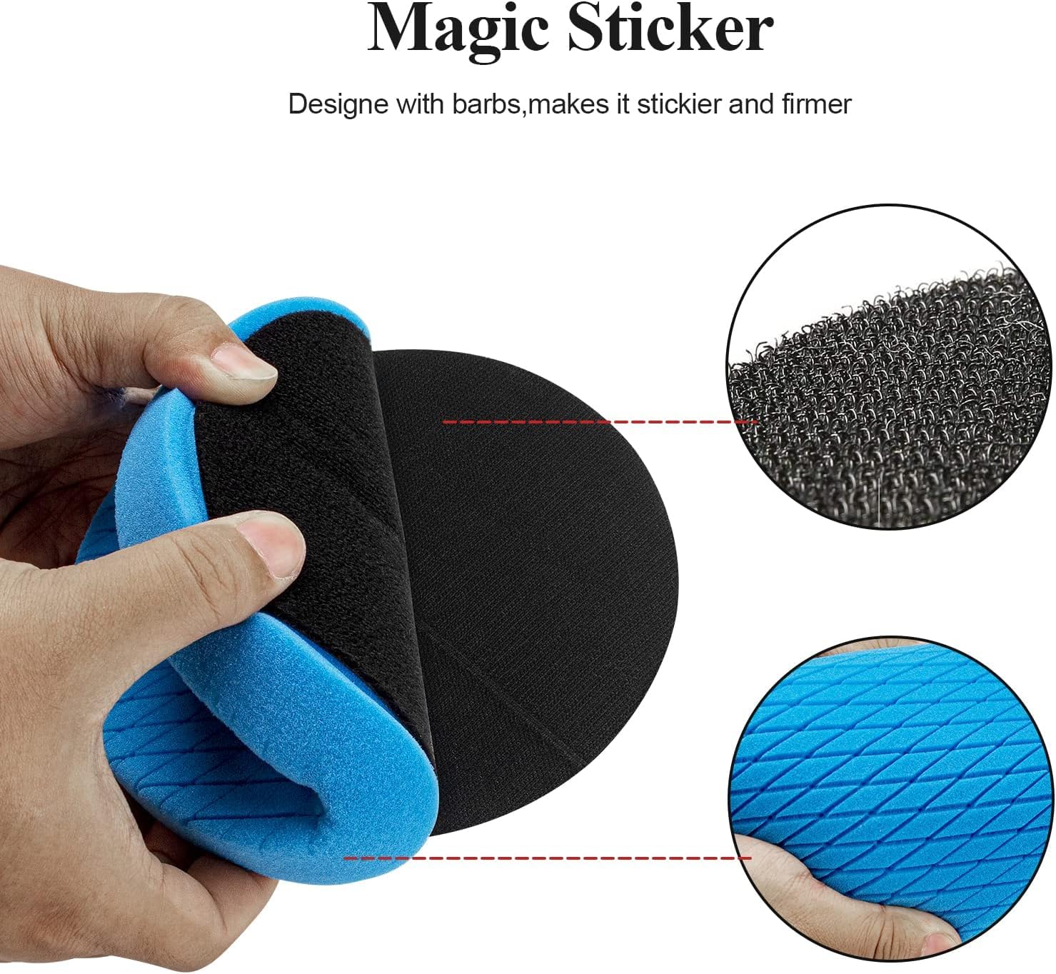 Detalle de Autolock 6" Buffing Polishing Pads Kit — 6 Pcs (6.5" Face / 6" Backing) for Car Polisher