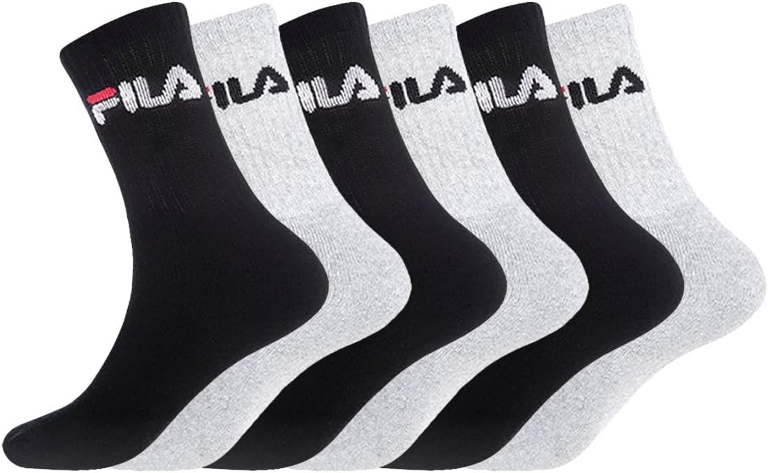 Detalle de Chaussette Homme Tennis – Lot de 6, FILA, Taille 43-46 (Gris/Marron/Bordeaux A)