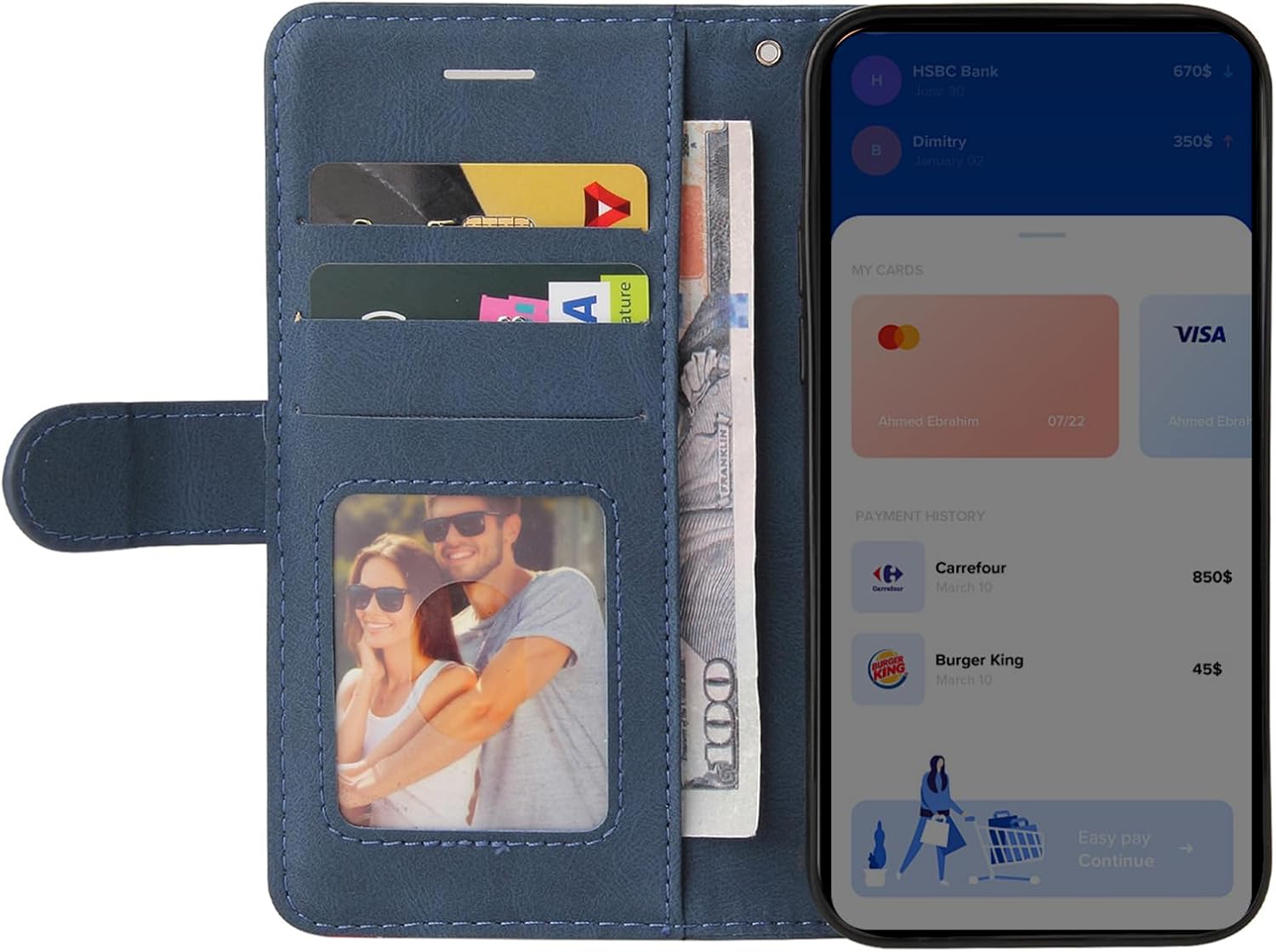 Thumbnail 1 de CXTCASE Handyhülle für Motorola Moto G15 – Flip PU Lederhülle mit Kartenfächern und Standfunktion, blau