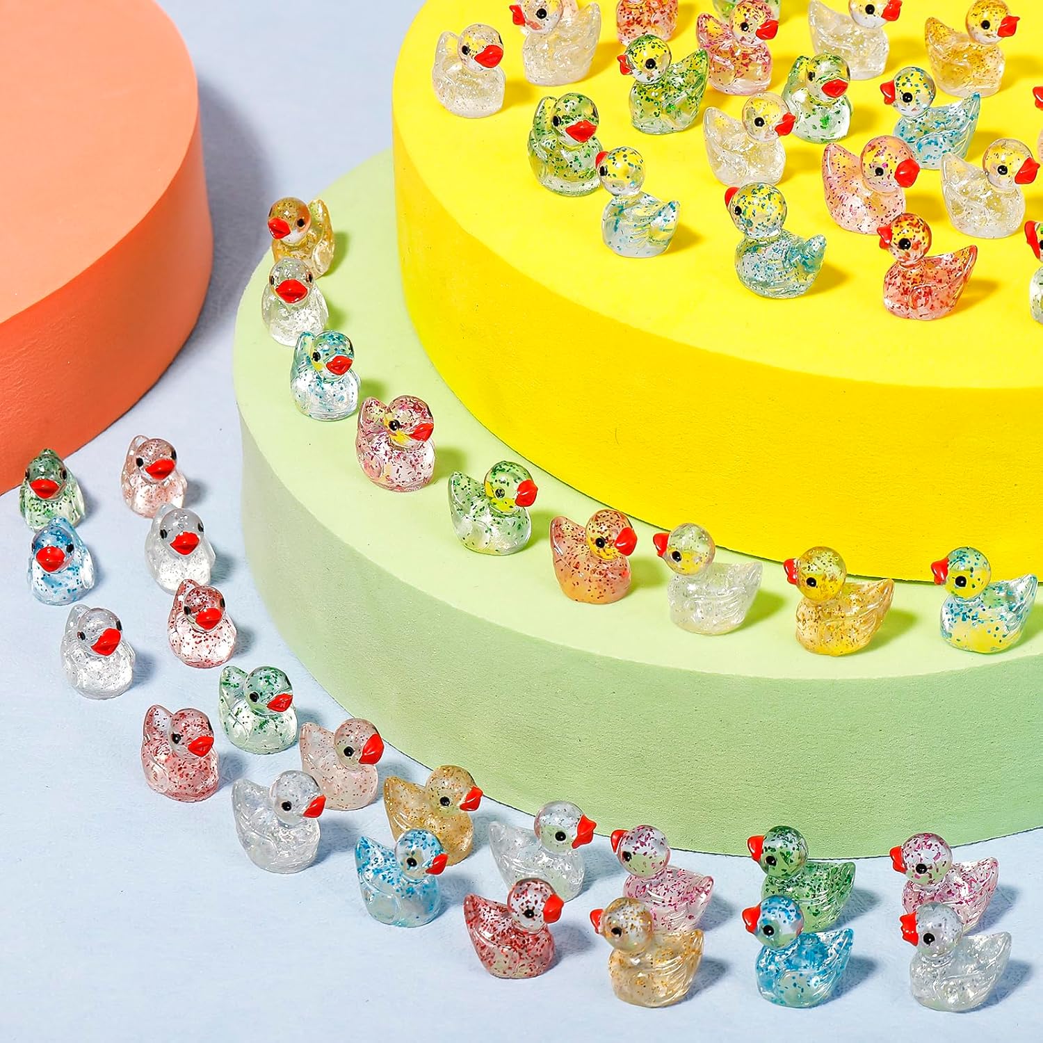 Thumbnail 6 de WIURGOHA 150pcs Mini Glitter Resin Ducks for Dollhouse, Aquarium & Micro Landscapes