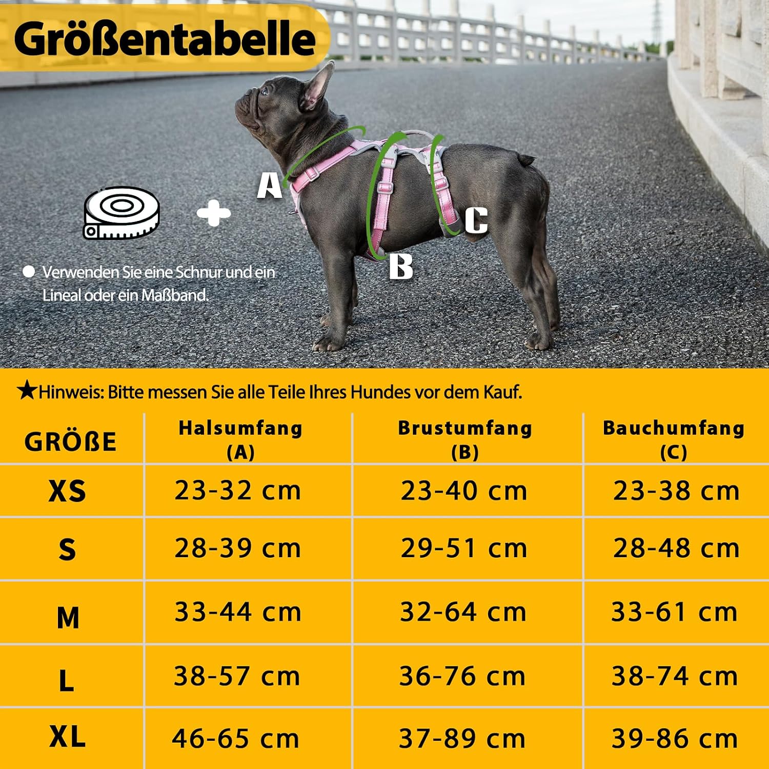 Detalle 2 de Huntboo Hunde-Sicherheitsgeschirr (rosa, S) – ausbruchsicheres reflektierendes Brust-/Weste-Geschirr mit gepolstertem Griff