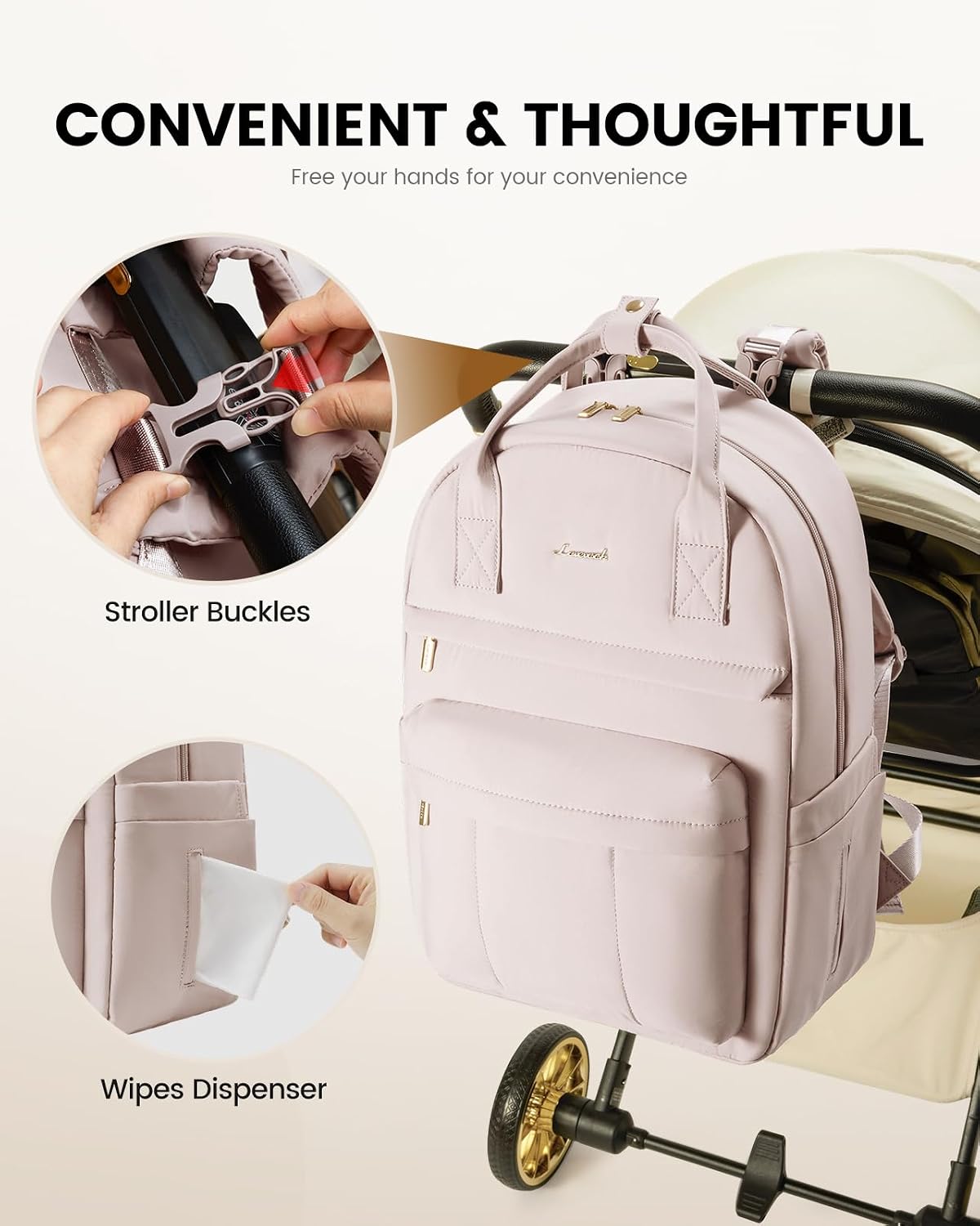 Detalle 2 de LOVEVOOK Baby Changing Backpack 30x17x42.5cm