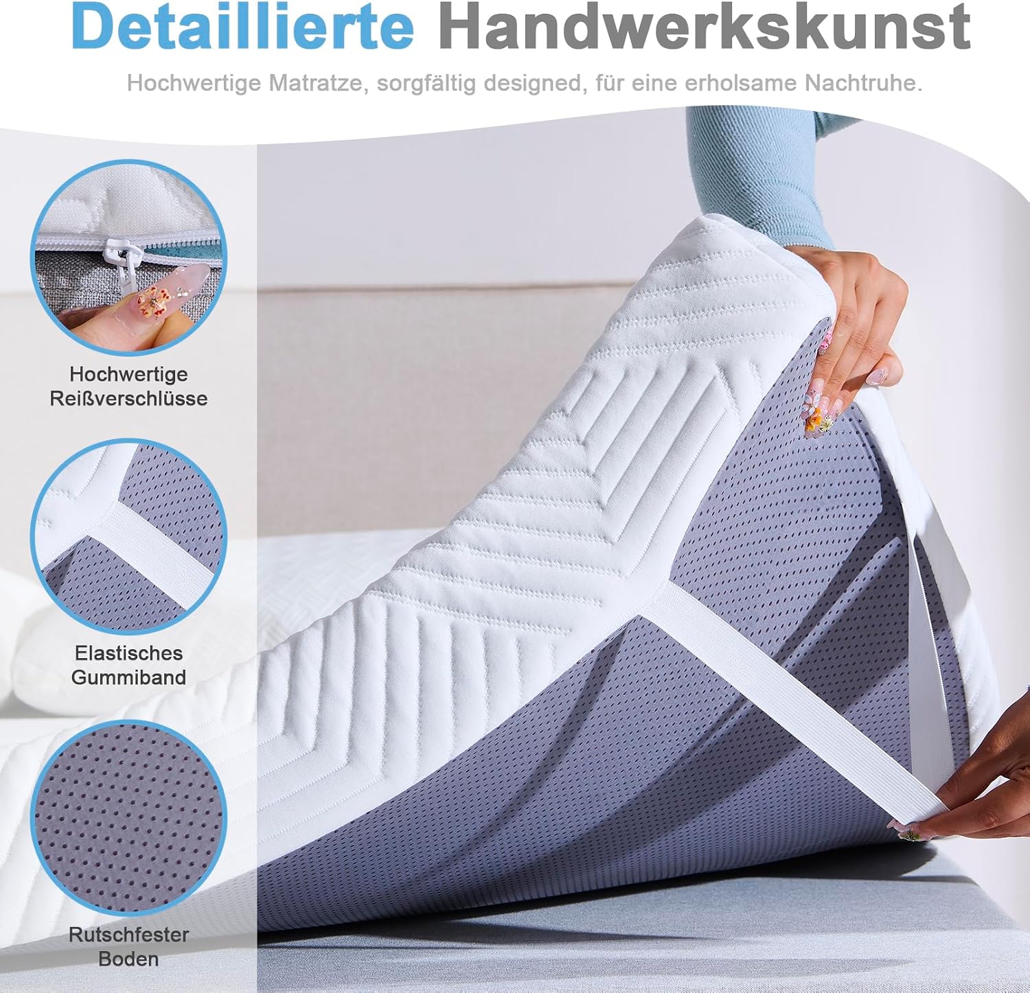 Thumbnail 5 de Twirest Matratzentopper 90x200 cm – 7,5 cm Höhe, Gel Topper mit Memory Foam Effekt