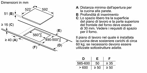 Detalle de Bosch PWP61RBB5E Serie 4: Piano cottura a induzione 60 cm con Combizone
