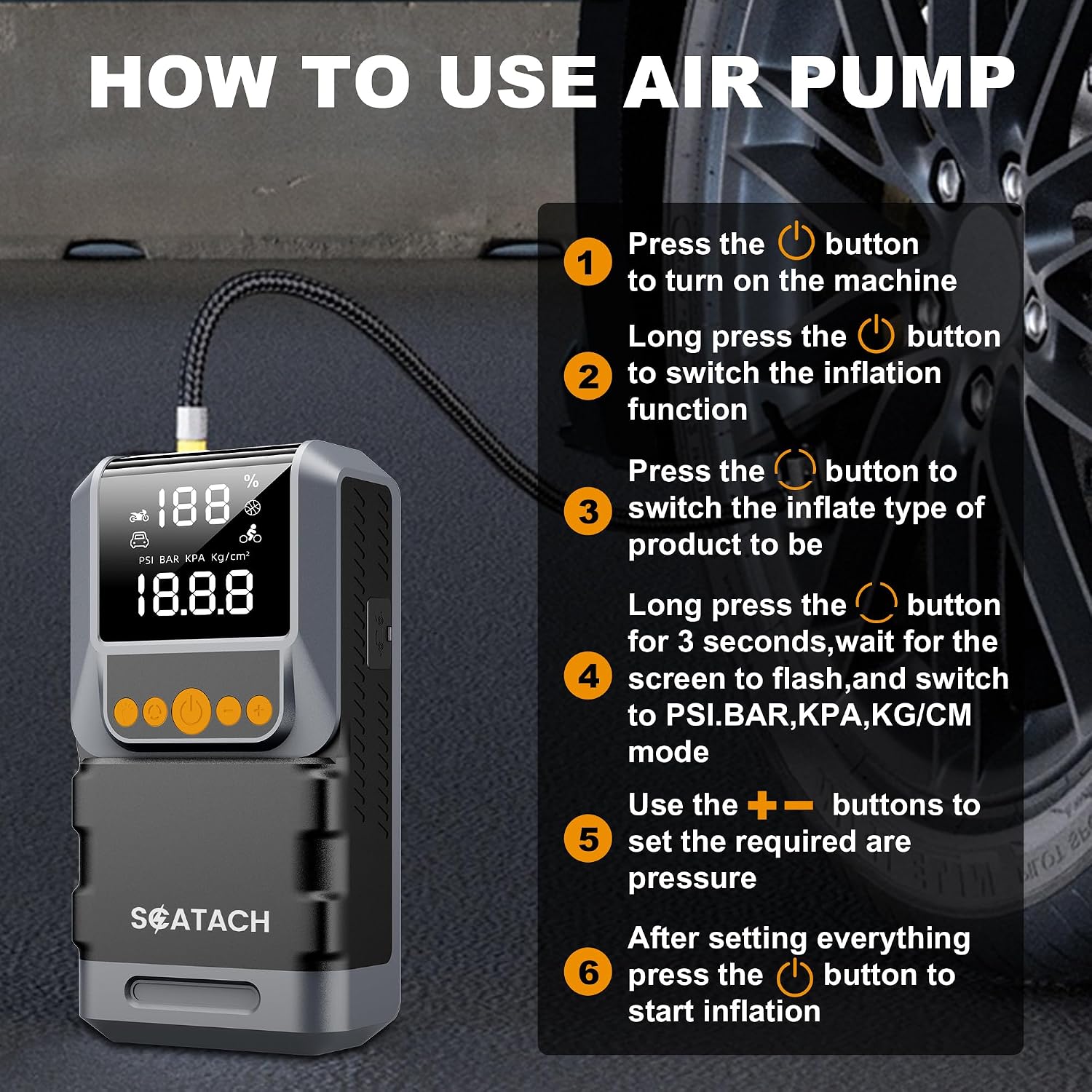 Detalle 2 de Jump Starter with Air Compressor 8000A