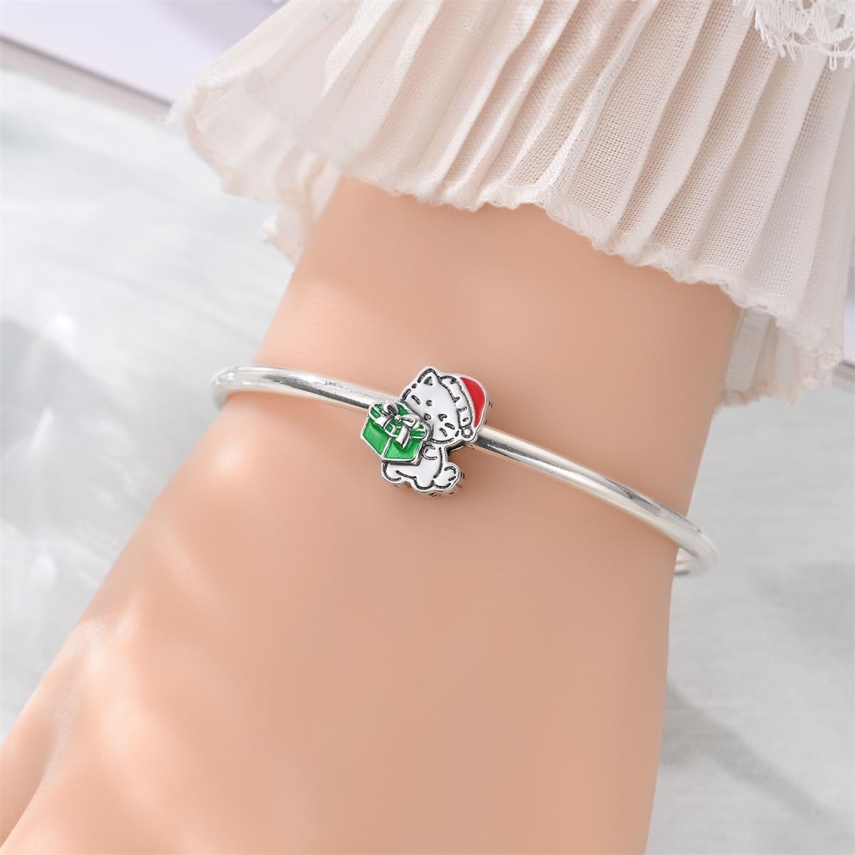 Detalle 2 de TINSLO Charm Anhänger aus 925 Sterling Silber – kompatibel mit Pandora/Europäischen Armbändern