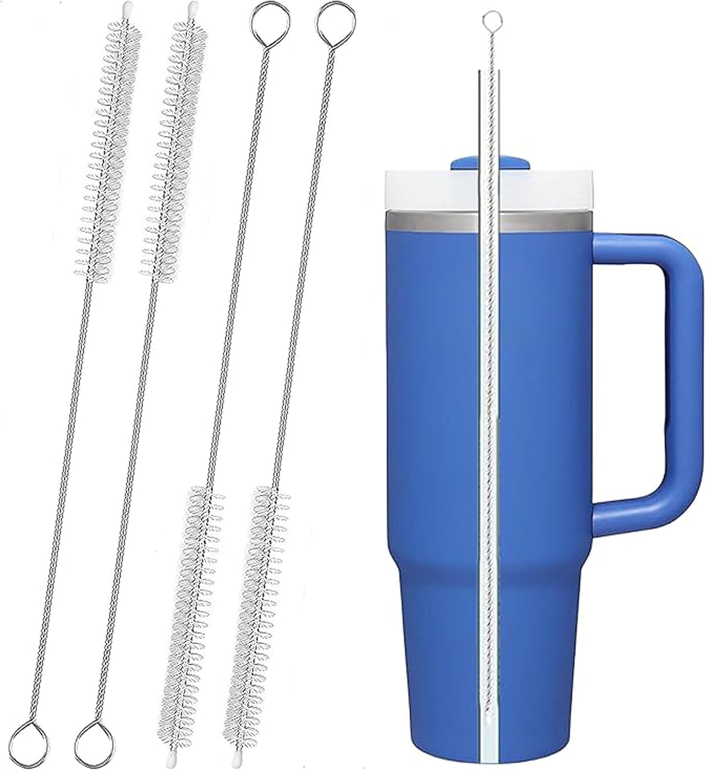 Detalle de CIDYAUST P0403 10-Inch Straw Cleaning Brushes, 4-Pack with Nylon Bristles