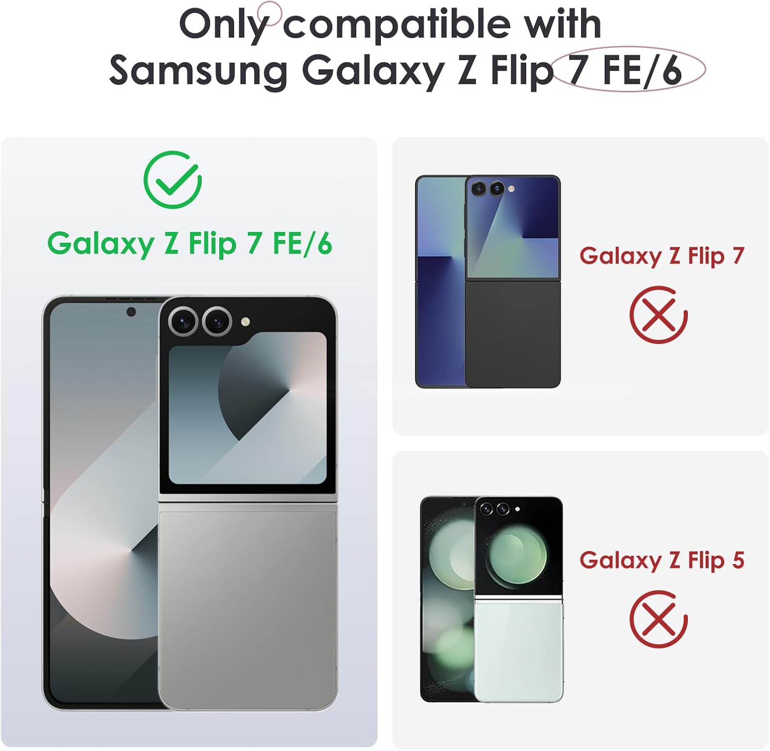 Detalle de HWeggo Case for Galaxy Z Flip 7 FE / Z Flip 6 – Hinge Protection, Hidden Kickstand & Built-in Screen Protector (Green)
