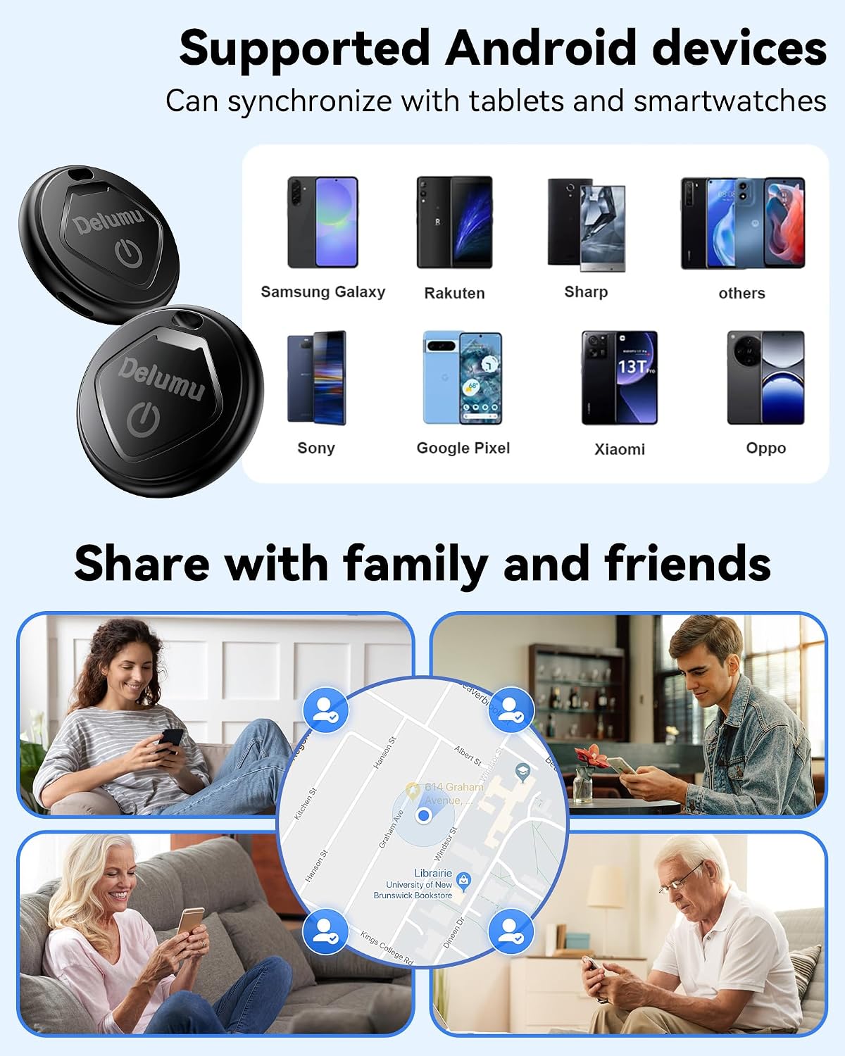 Detalle de LocLynx Smart Tracker Tag Android, 4 stuks met Google Find Hub en CR2032