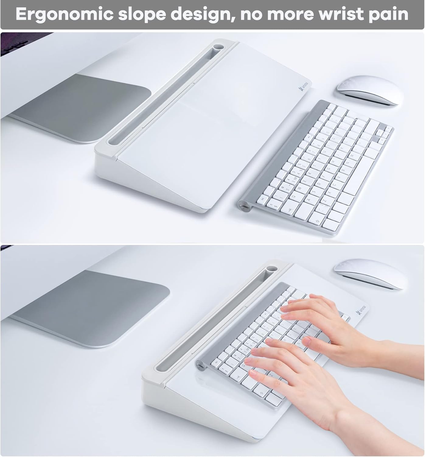 Detalle de Varhomax VDS-WB-02 Desktop Glass Whiteboard with 5-Compartment Storage