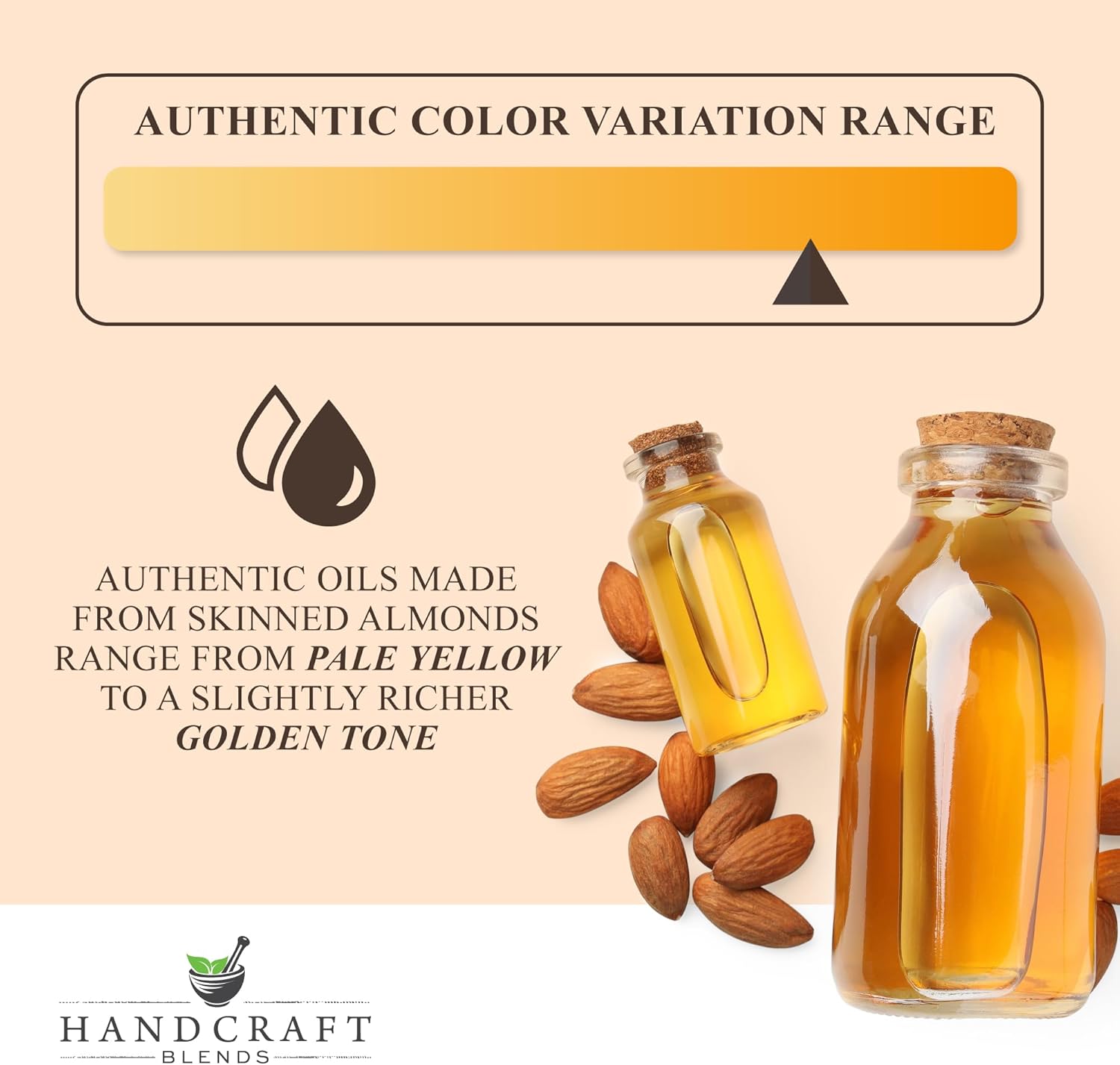 Detalle 2 de Handcraft Blends Organic Sweet Almond Oil (8 fl oz) — 100% Pure Carrier Oil for Skin, Hair & Massage