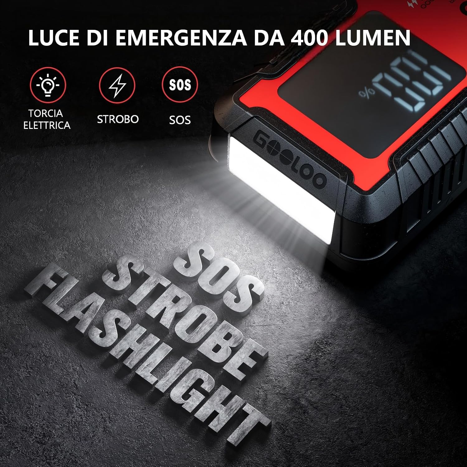 Thumbnail 5 de GOOLOO GT6000 Booster Avviamento Auto 6000A con Torcia LED e schermo 3,2”
