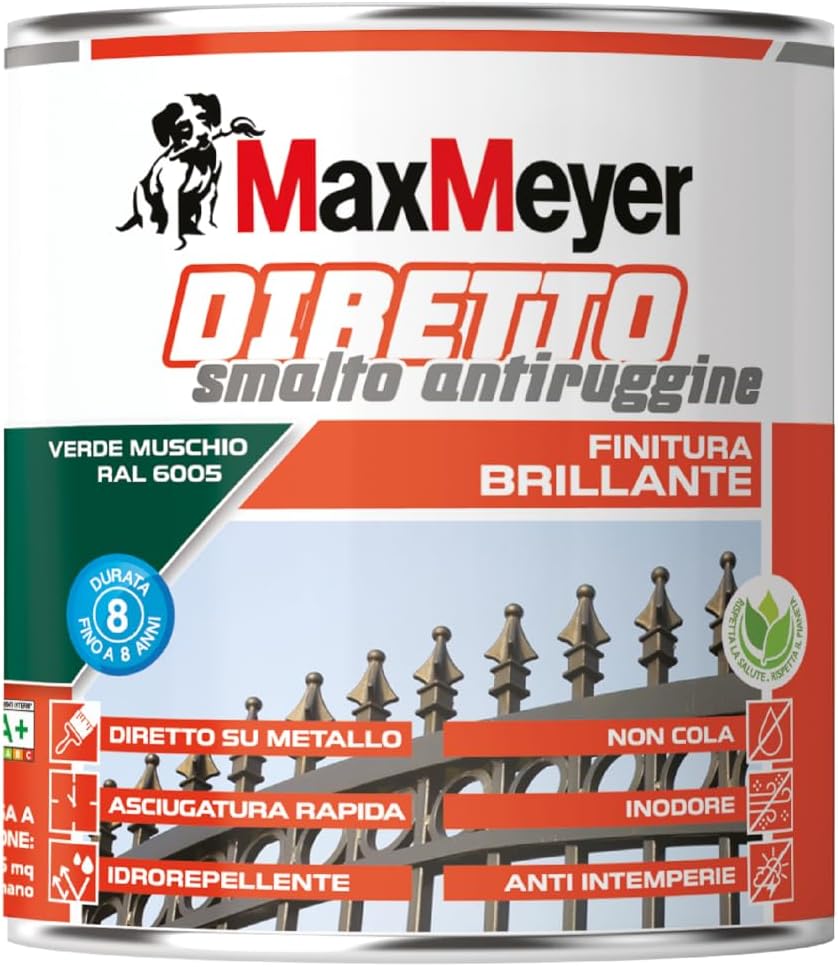 Thumbnail 4 de MAXMEYER Diretto Antiruggine Brillante R9010 Bianco 0.75 L: vernice diretta per ferro arrugginito, indoors e outdoors