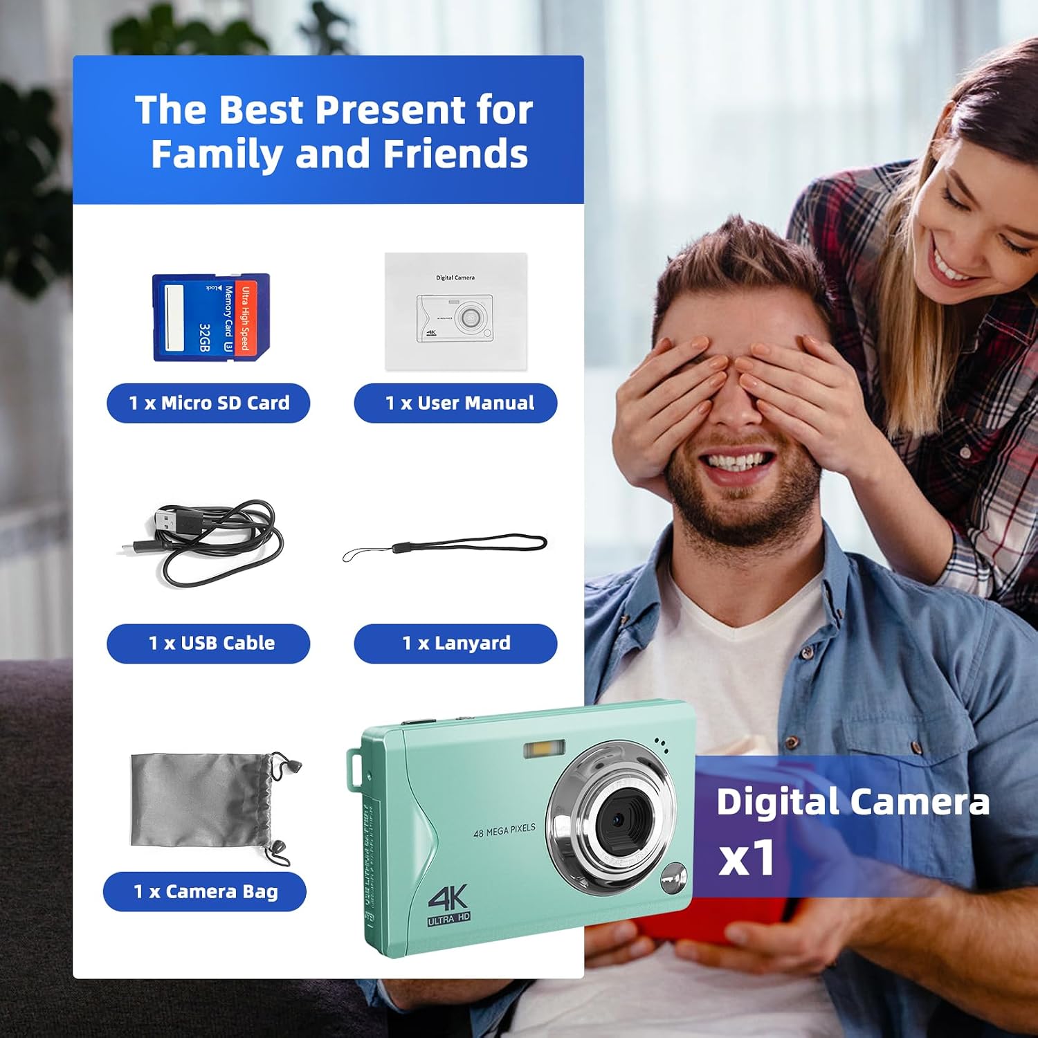 Thumbnail 6 de Digitalkamera CCN 48 MP Kompaktkamera mit 3 Zoll