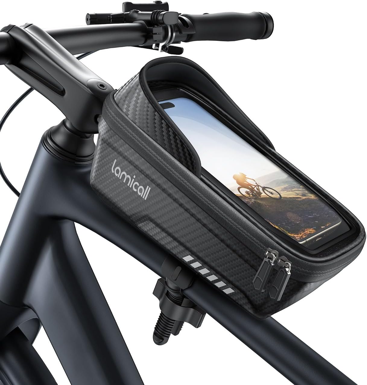 Detalle de Lamicall Waterproof Bike Frame Bag 1.3L