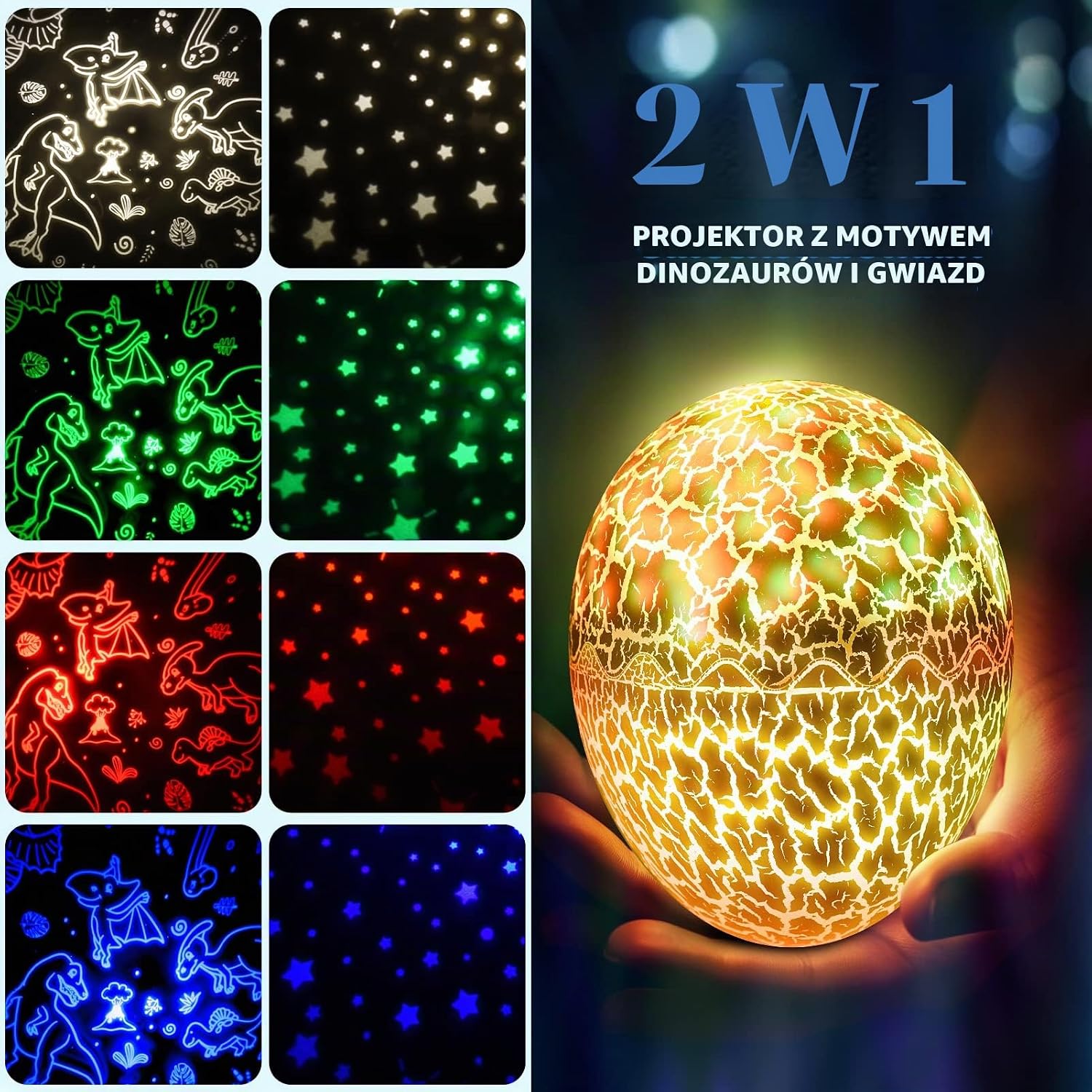 Thumbnail 2 de Tesoyzii projecteur d'oeufs de dinosaure – projektor LED z 12 trybami