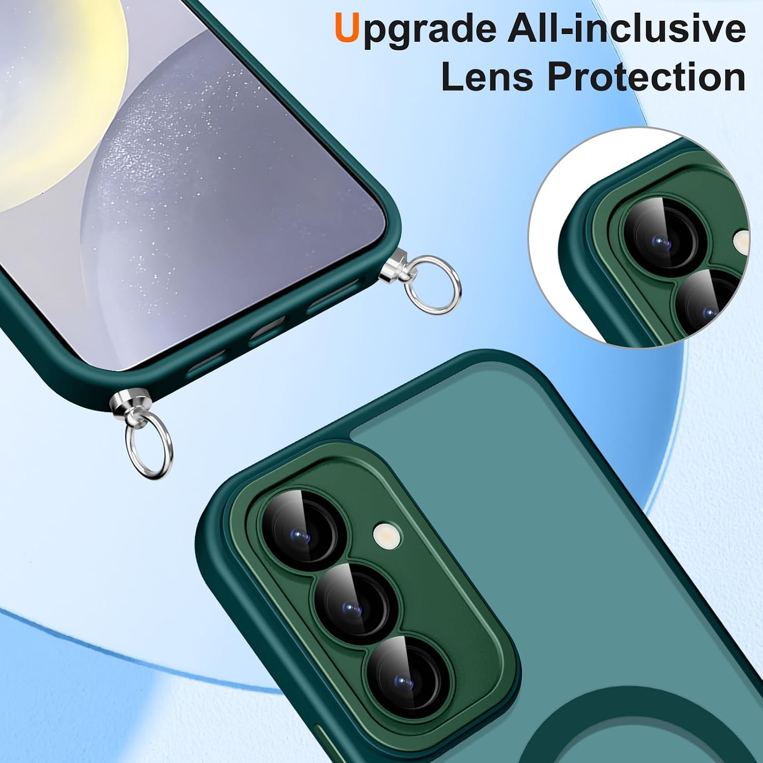 Detalle de Pnakqil Cover Magnetica con Cordino per Samsung Galaxy S24 5G – Compatibile MagSafe, Slipée e AntiGraffi con Collana Regolabile