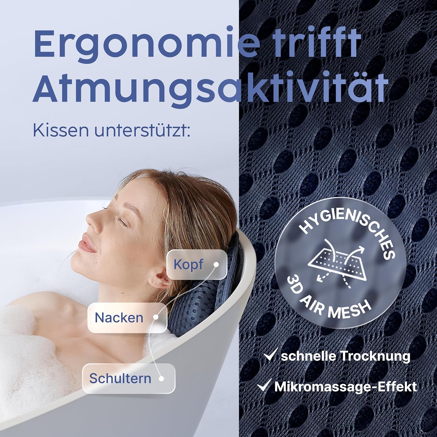 Detalle de Vesta+ Badewannenkissen Nachtblau L đ
