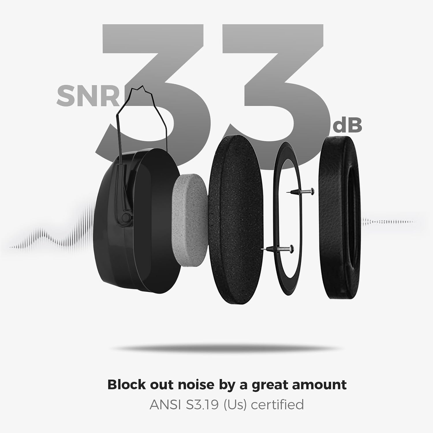Detalle de Ear defenders with SNR 36dB