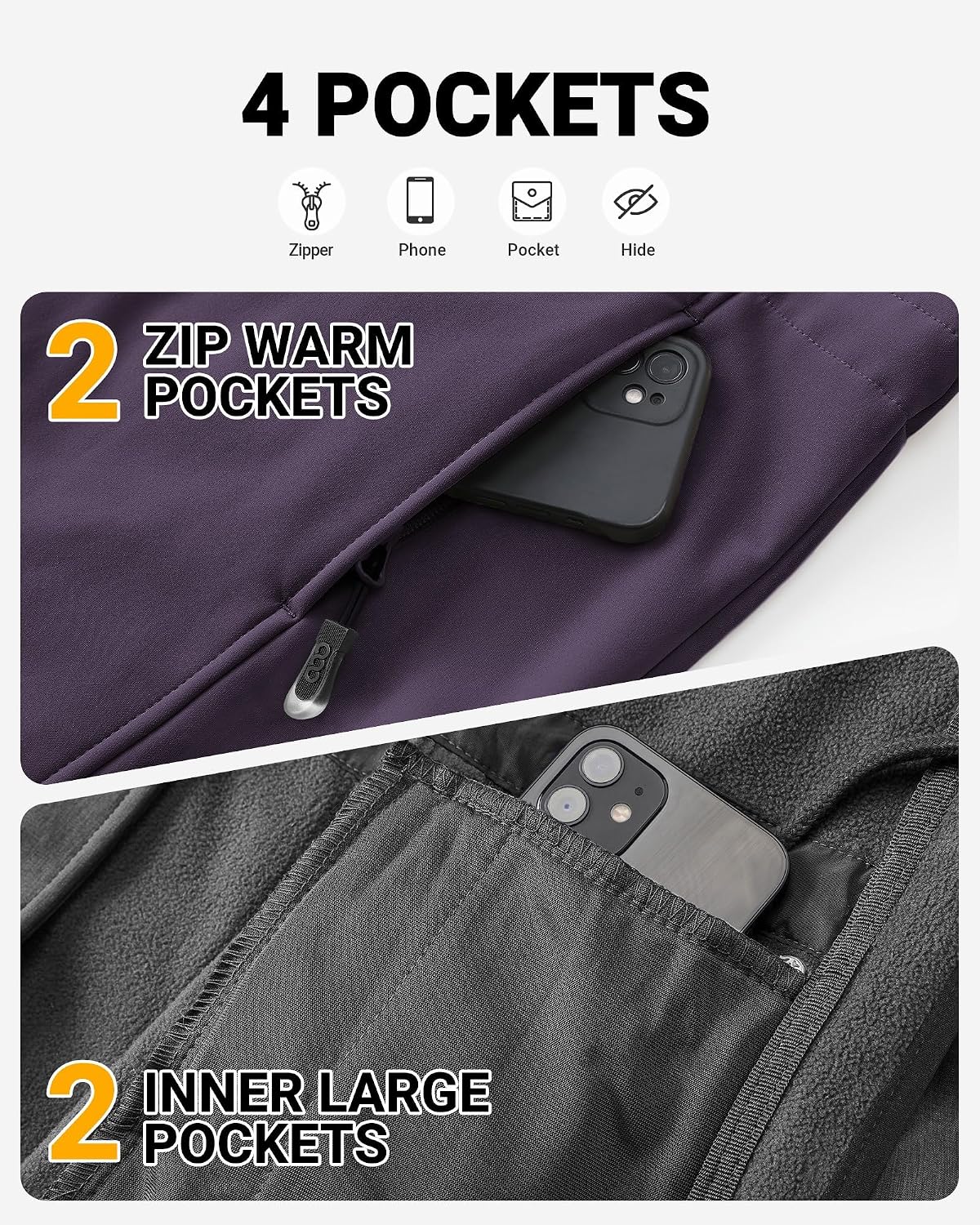 Thumbnail 3 de Outdoor Ventures Softshell Jacket for Women – Rain Jacket with Hood, Breathable Waterproof Windbreaker