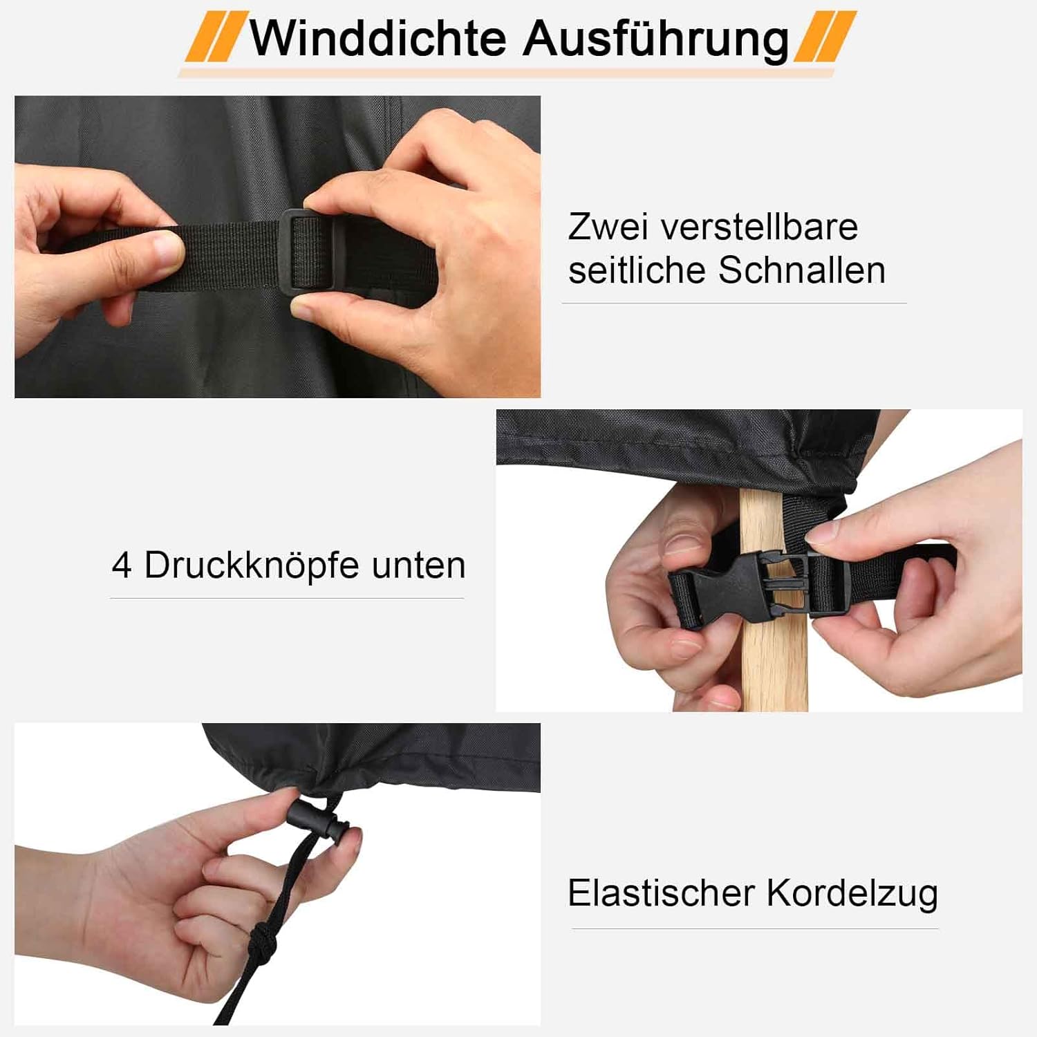 Detalle de Ezilif Gartenstuhl Abdeckung 420D Oxford – wasserdicht, winddicht und UV-beständig (80x85x60/90 cm)
