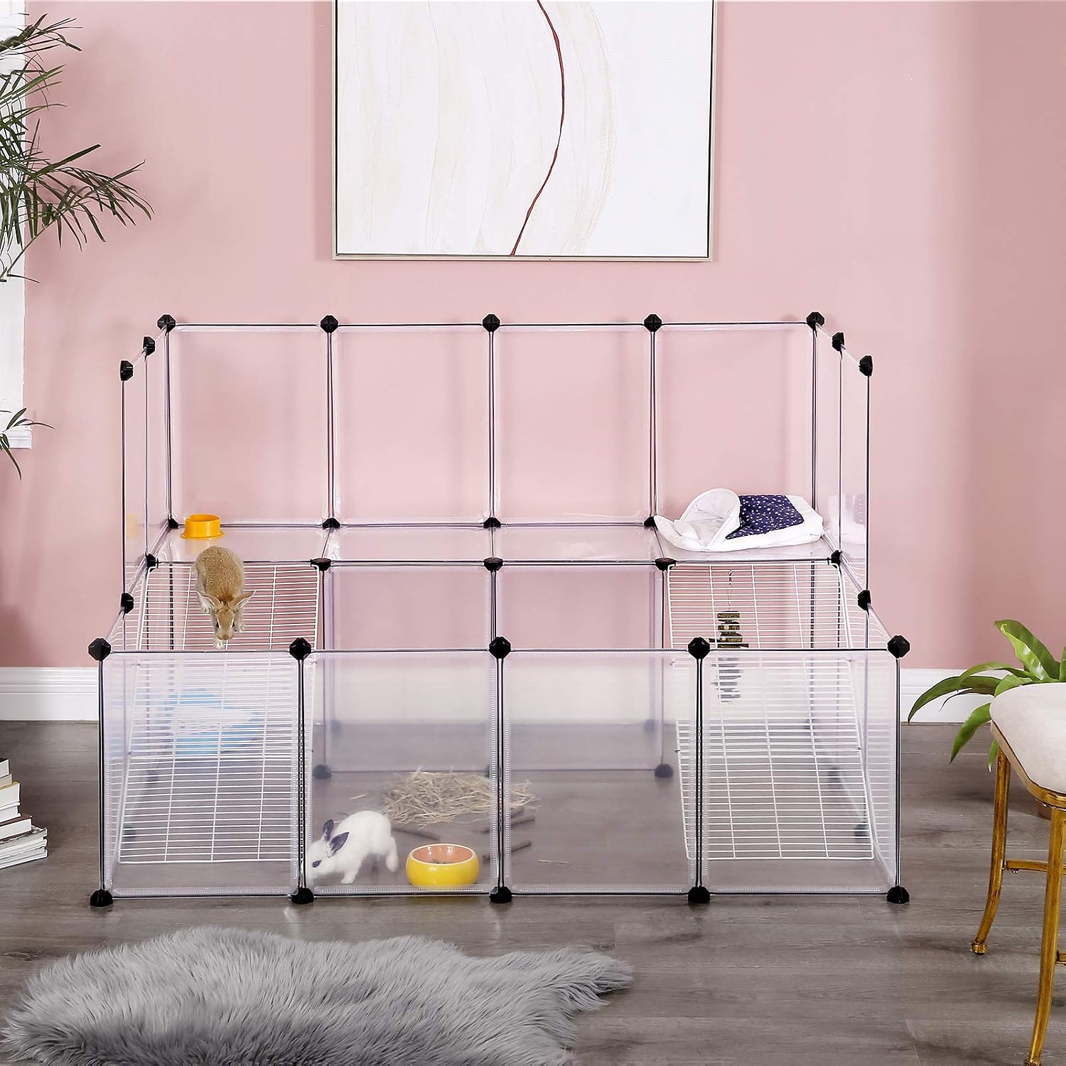 Detalle de SONGMICS enclos modulable pour petit animal blanc