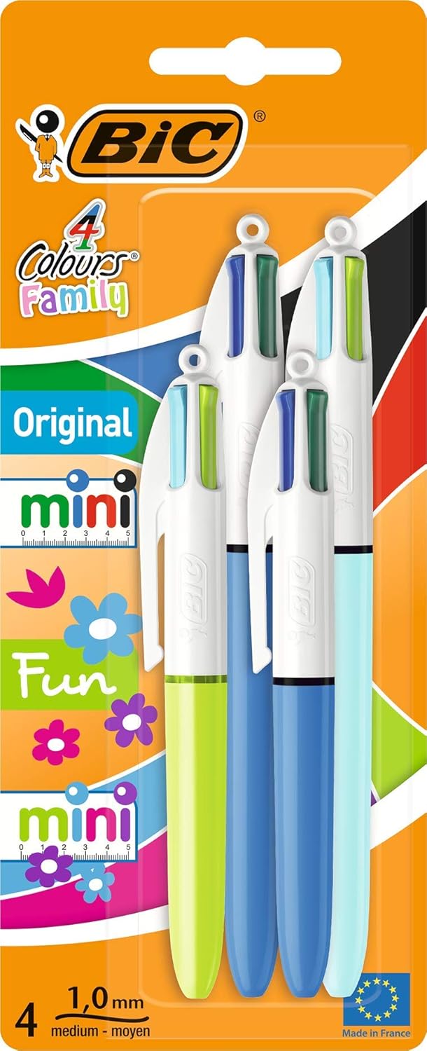 Thumbnail 6 de BIC 4 Farben Family Pack – Vier-Tinten-Kugelschreiber im 4er-Set (2 Mini, 2 Original)