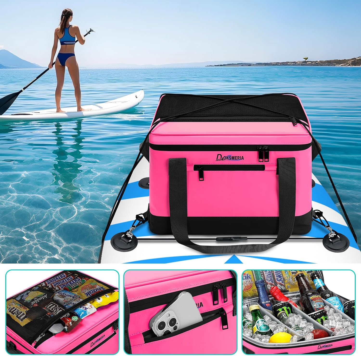 Detalle 1 de CYUREAY Bb01 SUP-dekkoeltas, 31,5 liter met indeling en 6 bevestigingsclips