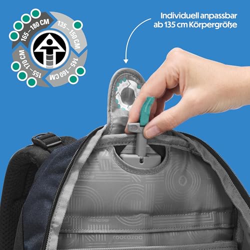 Thumbnail 4 de Coocazoo MATE Schulrucksack Mystic Clouds – Ergonomischer Tornister, 30 L, schwarz-blau