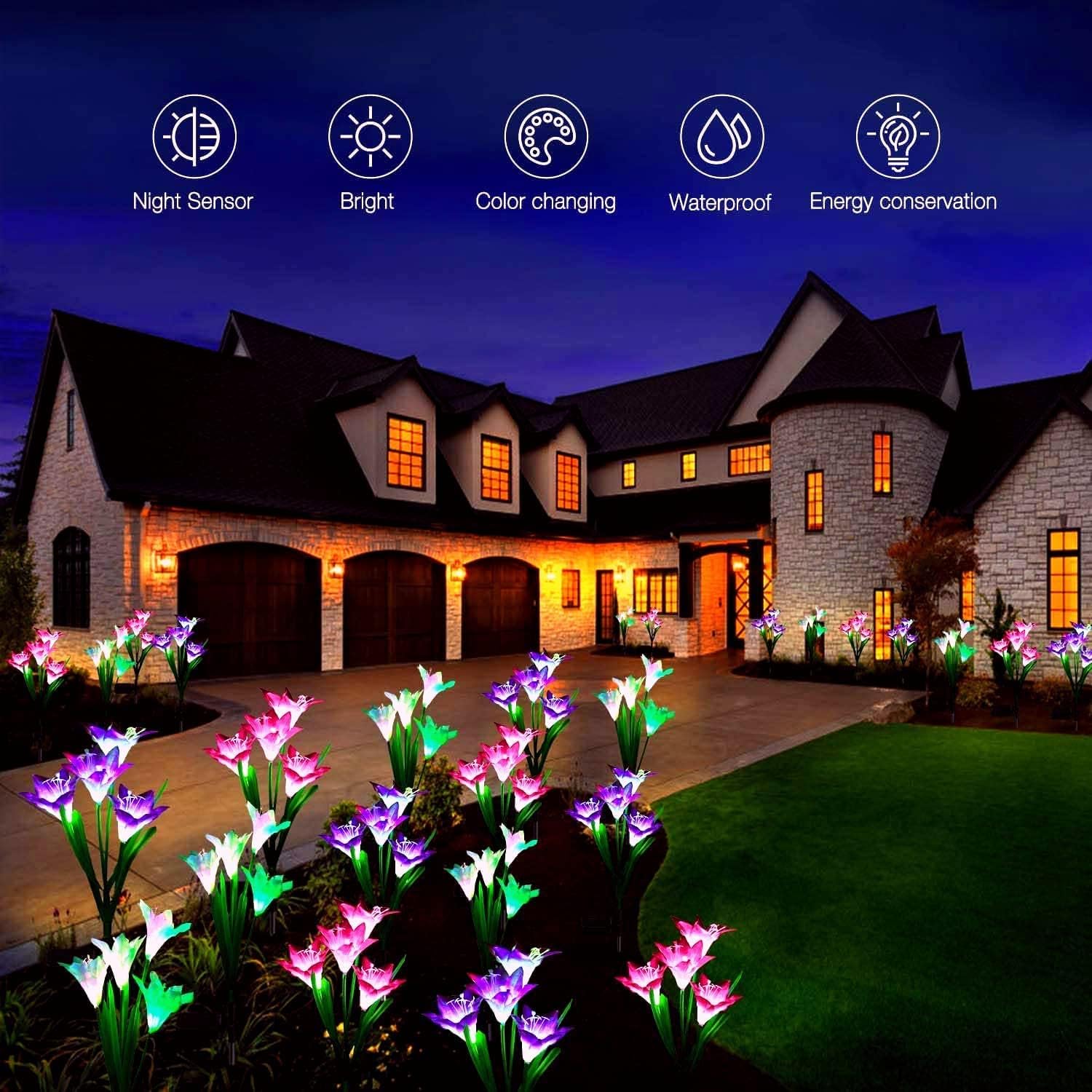 Thumbnail 3 de SOLARBABY Luci solari Giardino esterno Multicolore: fiore gigante con 7 colori e design flessibile