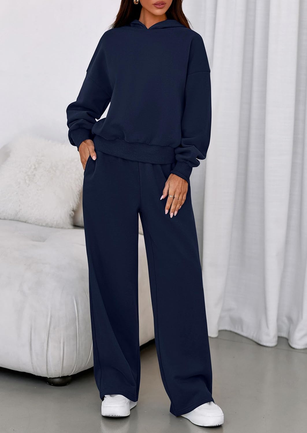 Thumbnail 6 de PRETTYGARDEN Women’s 2-Piece Sweatsuit Set (Hoodie + Wide-Leg Sweatpants) for Winter Casual Wear