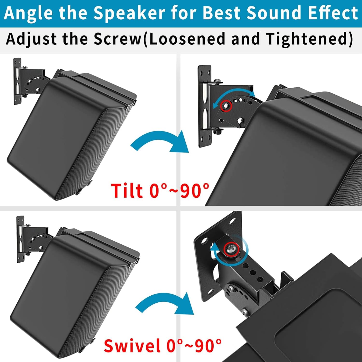 Thumbnail 2 de Dinghosen Wall Mount for Sonos Five & Play 5 Gen 2 – Tilt & Swivel Bracket (Black)