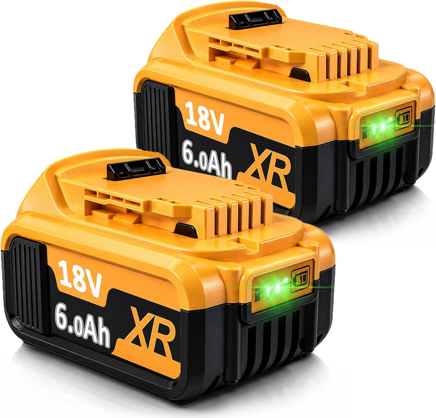 2x 18V replacement batteries for DeWalt 18V (DCB182/184/200 series and more)