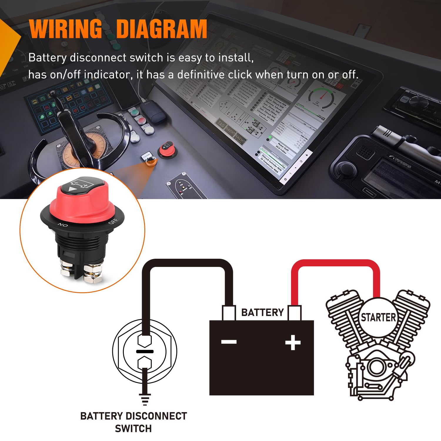 Thumbnail 4 de Nilight Battery Disconnect Switch 100A Waterproof ⚓