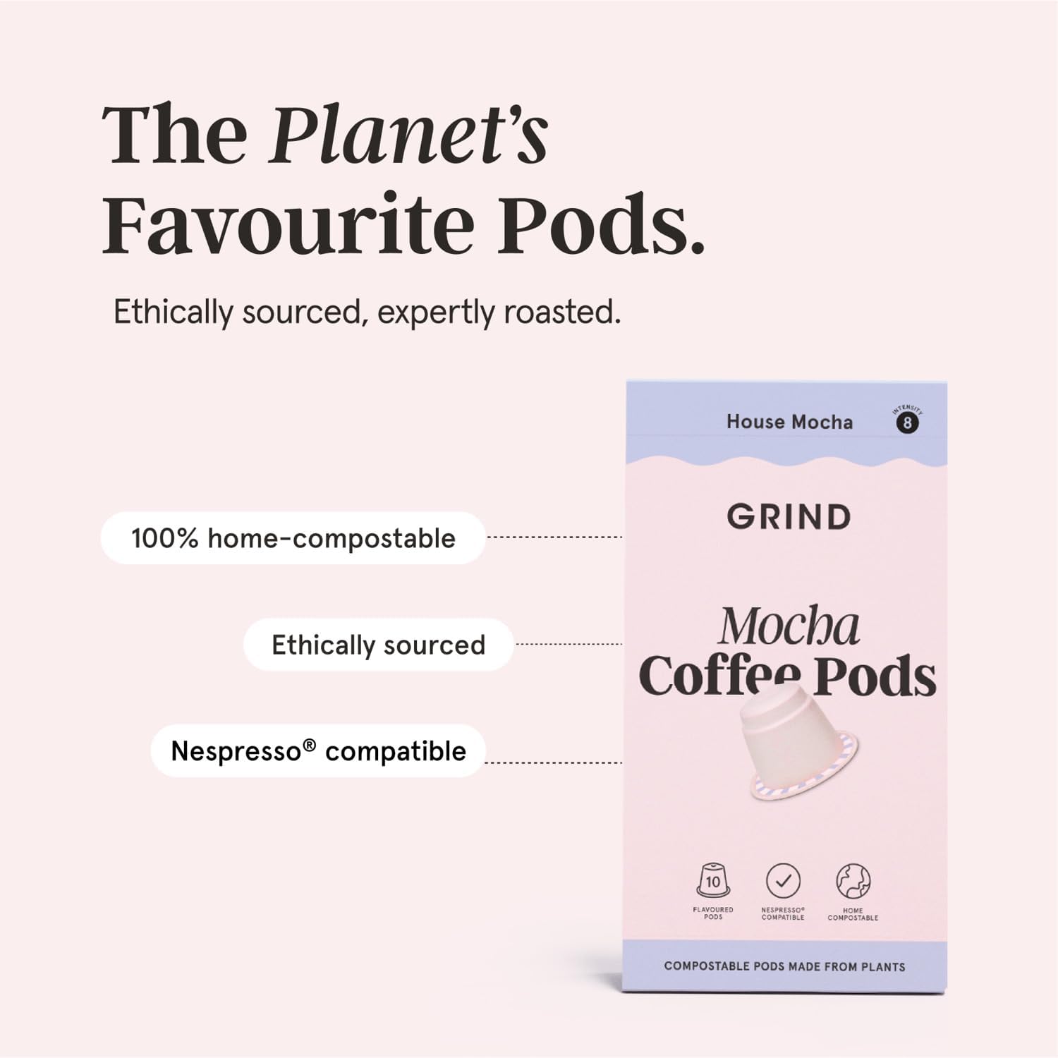Detalle 2 de Grind Mocha Coffee Pods 60-pack, 100% Arabica