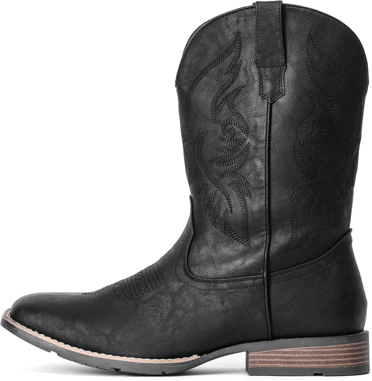 Detalle de IUV Cowboy Boots for Men: Square Toe Western Boot with All-Day Comfort and Slip-Resistant Sole