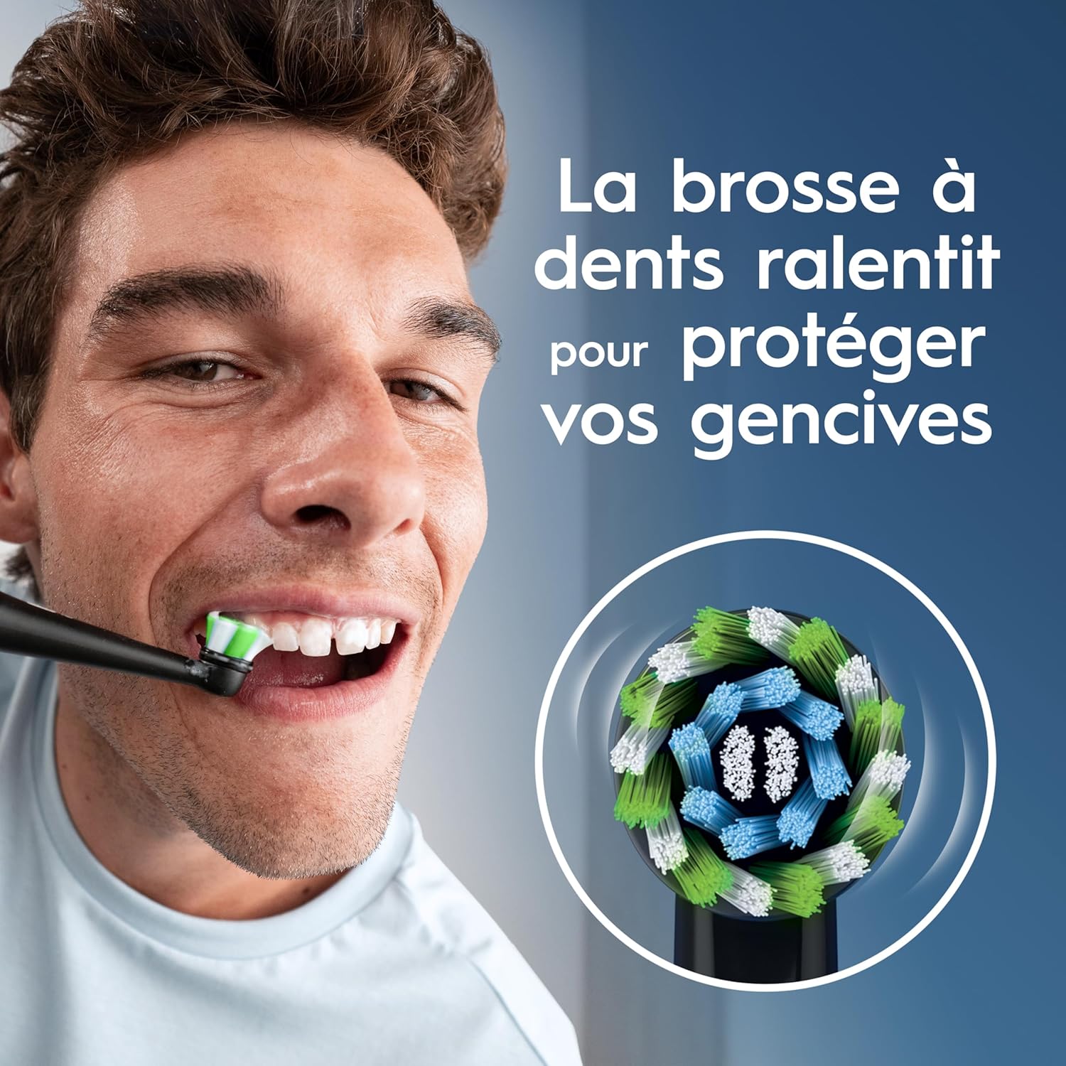 Detalle 1 de Oral-B Brosse à Dents Électrique Pro 1 Noire avec Brossette de Rechange – 3 Modes et Minuteur