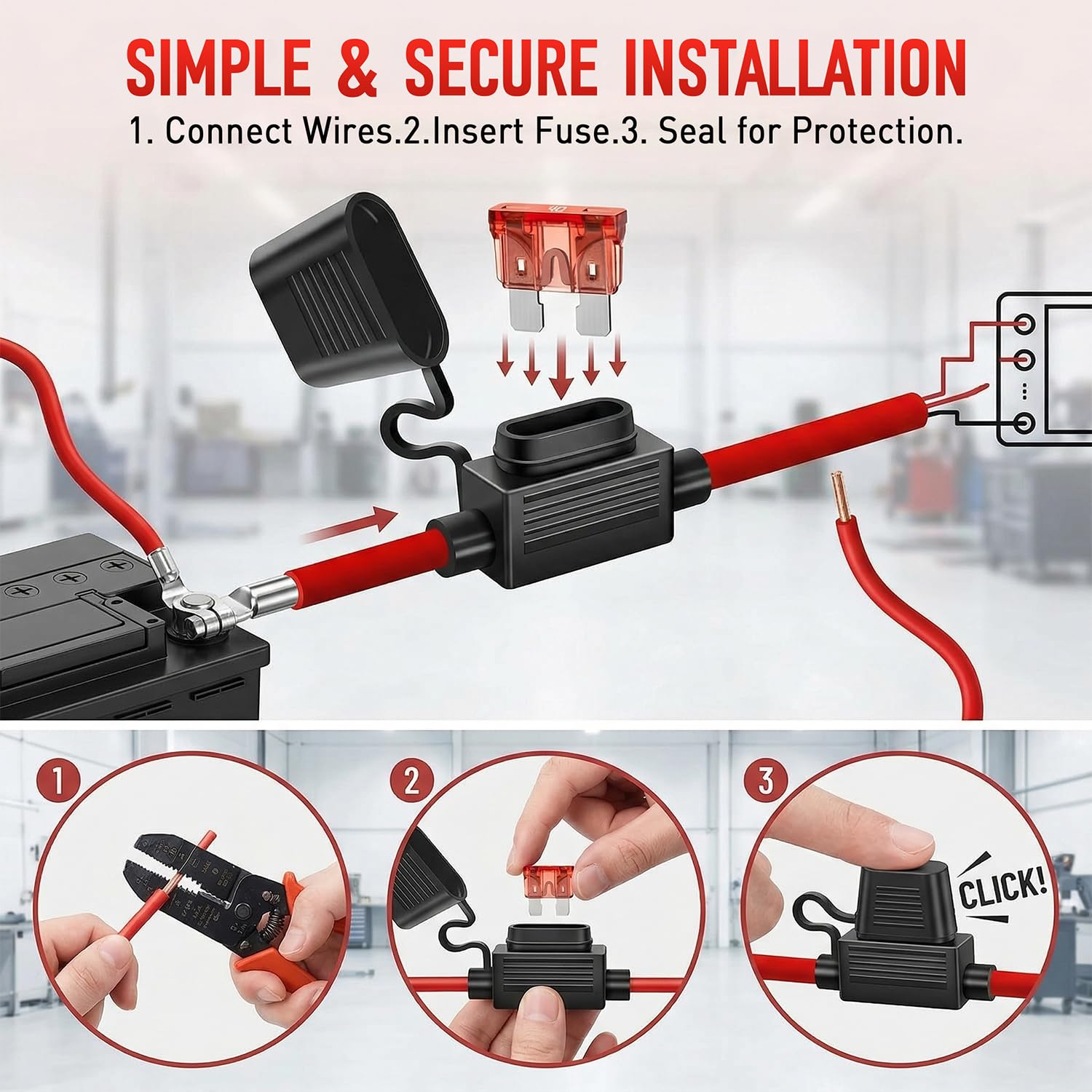 Detalle 1 de AOGEWON Inline Fuse Holder 10AWG
