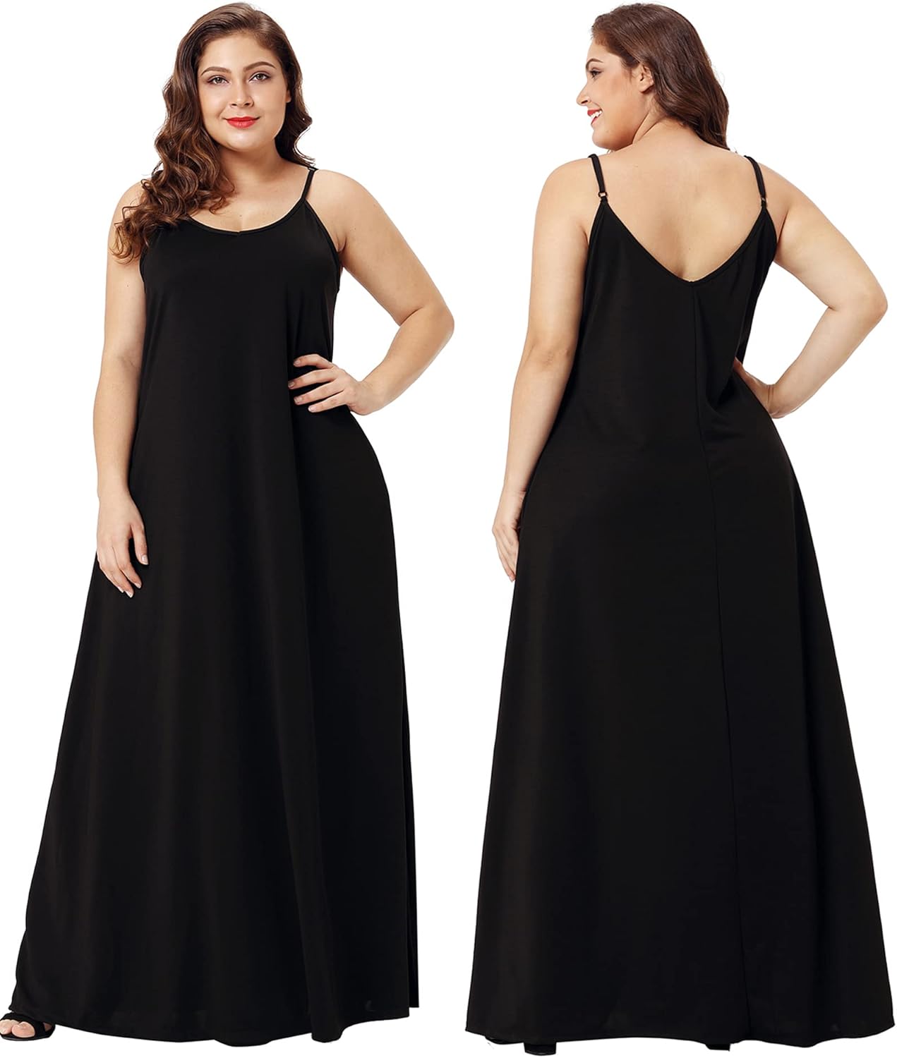 Detalle de Wolddress Womens Maxi Dress with Pockets (Plus Size, 2026)