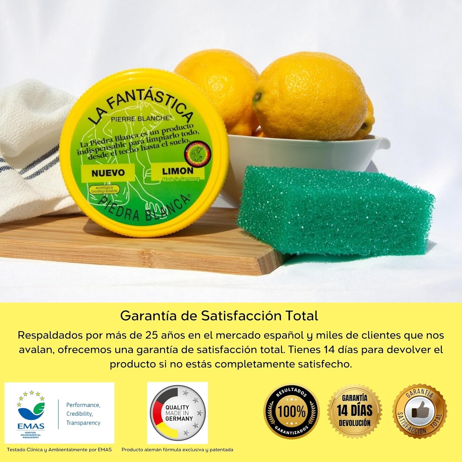 Thumbnail 6 de La Fantástica Piedra Blanca (600 g) | Arcilla Limpieza + Esponja🧽