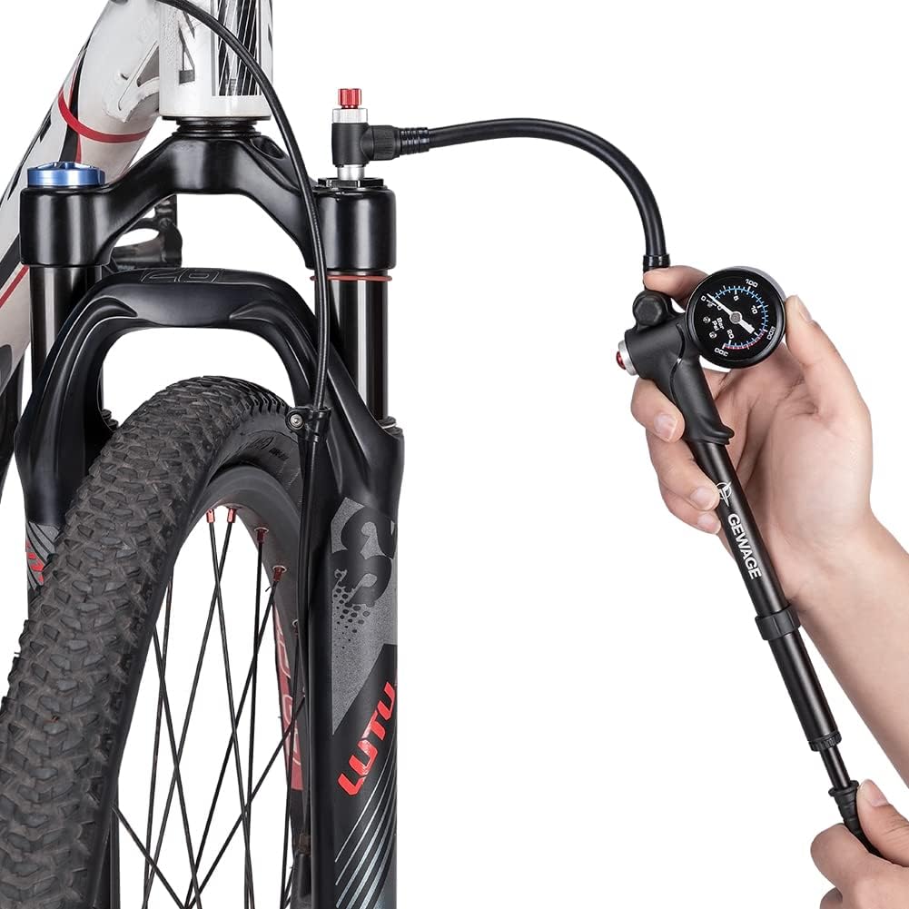 Thumbnail 1 de GEWAGE Pompe à choc haute pression 300 PSI (20 bar) 2 en 1 pour VTT, route et suspension arrière
