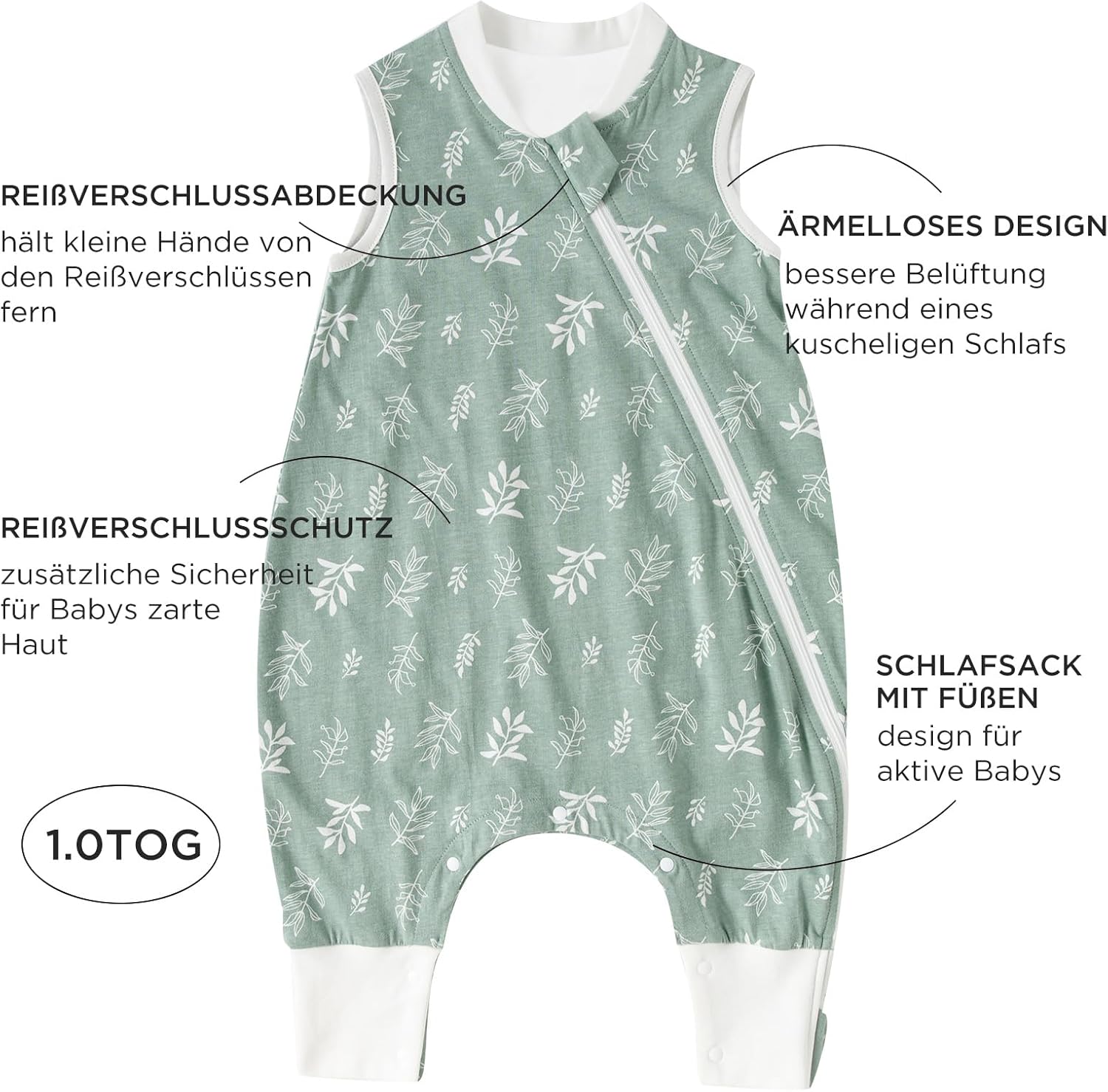 Thumbnail 3 de Duomiaomiao Sacco nanna con piedi 1.0 TOG in cotone, con aperture per gambe