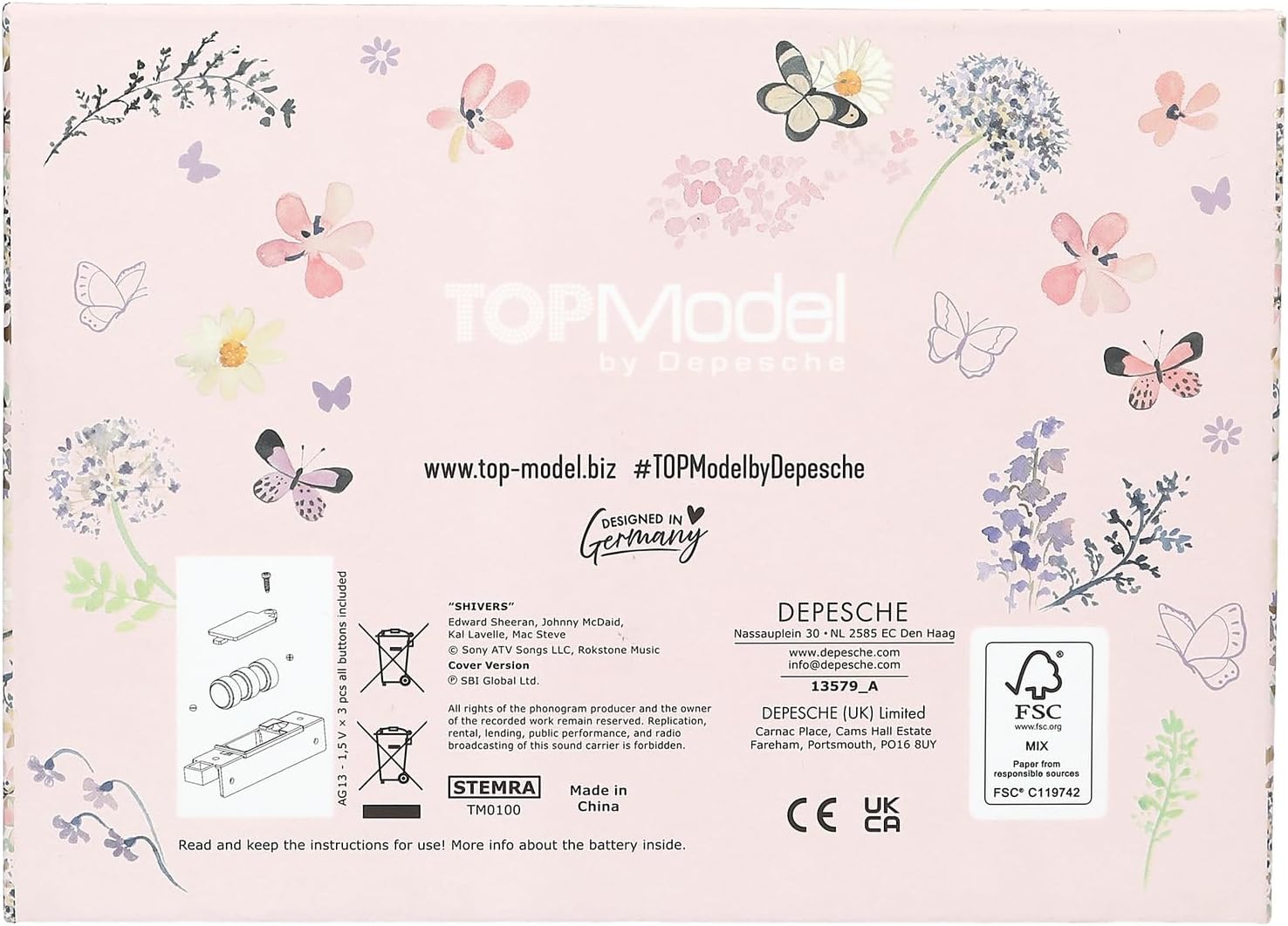 Detalle de Depesche TOPModel Summer Feeling – Großes Schmuckkästchen in Rosa mit Code, Spiegel und Sound