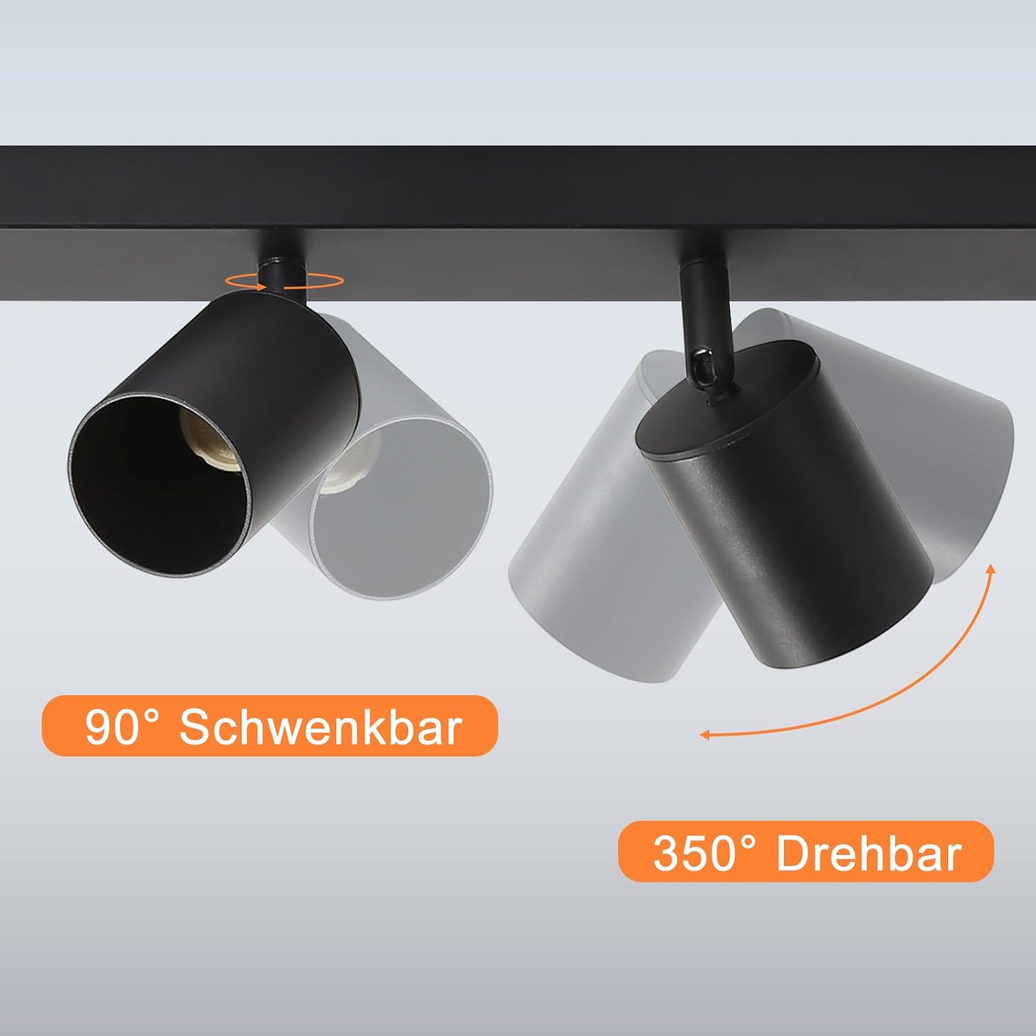 Thumbnail 3 de Homefire LED Deckenstrahler 6-flammig GU10 – Deckenlampe Schwarz, 350° schwenkbar