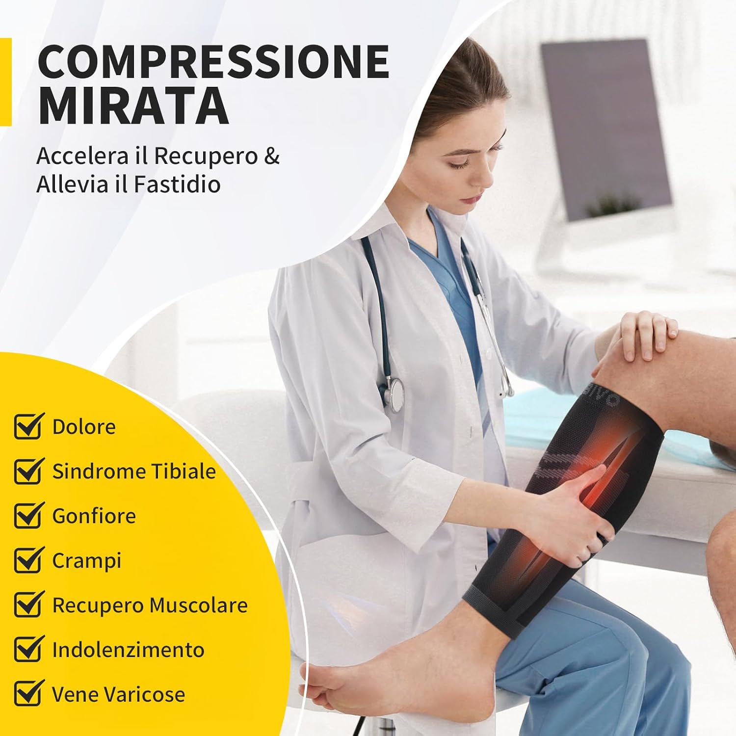 Thumbnail 6 de CAMBIVO Polpaccera Compressione Uomo Donna x2