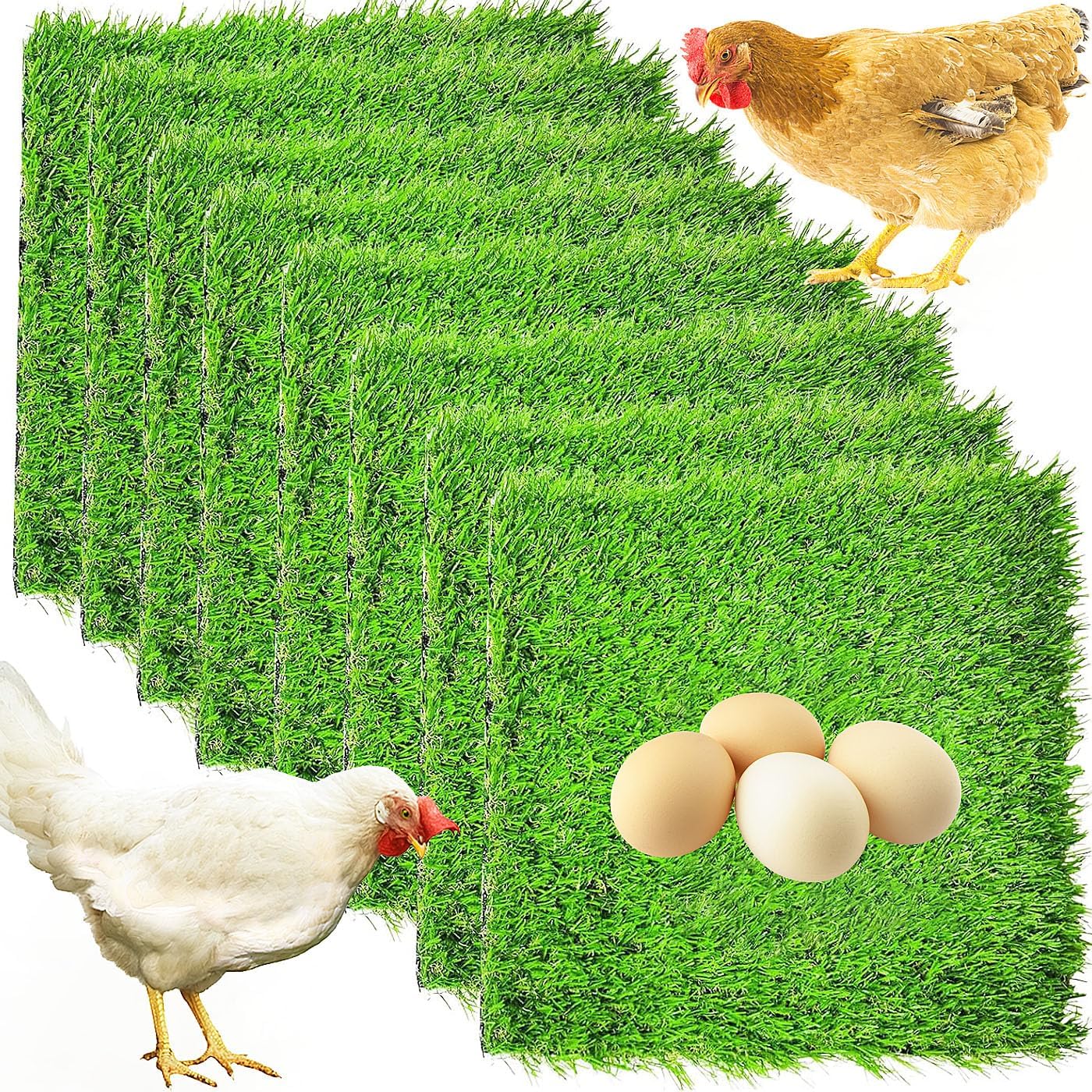 Detalle 1 de XUBX 10 Pack Chicken Nest Box Liners: Reusable, Natural Coconut Fibre Nesting Mats for Hen Houses