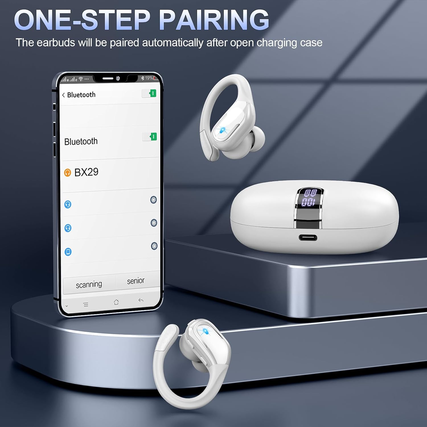 Thumbnail 6 de Cuffie Bluetooth Sport: 75 Ore, ANC (ENC) e Display LED per palestra e running