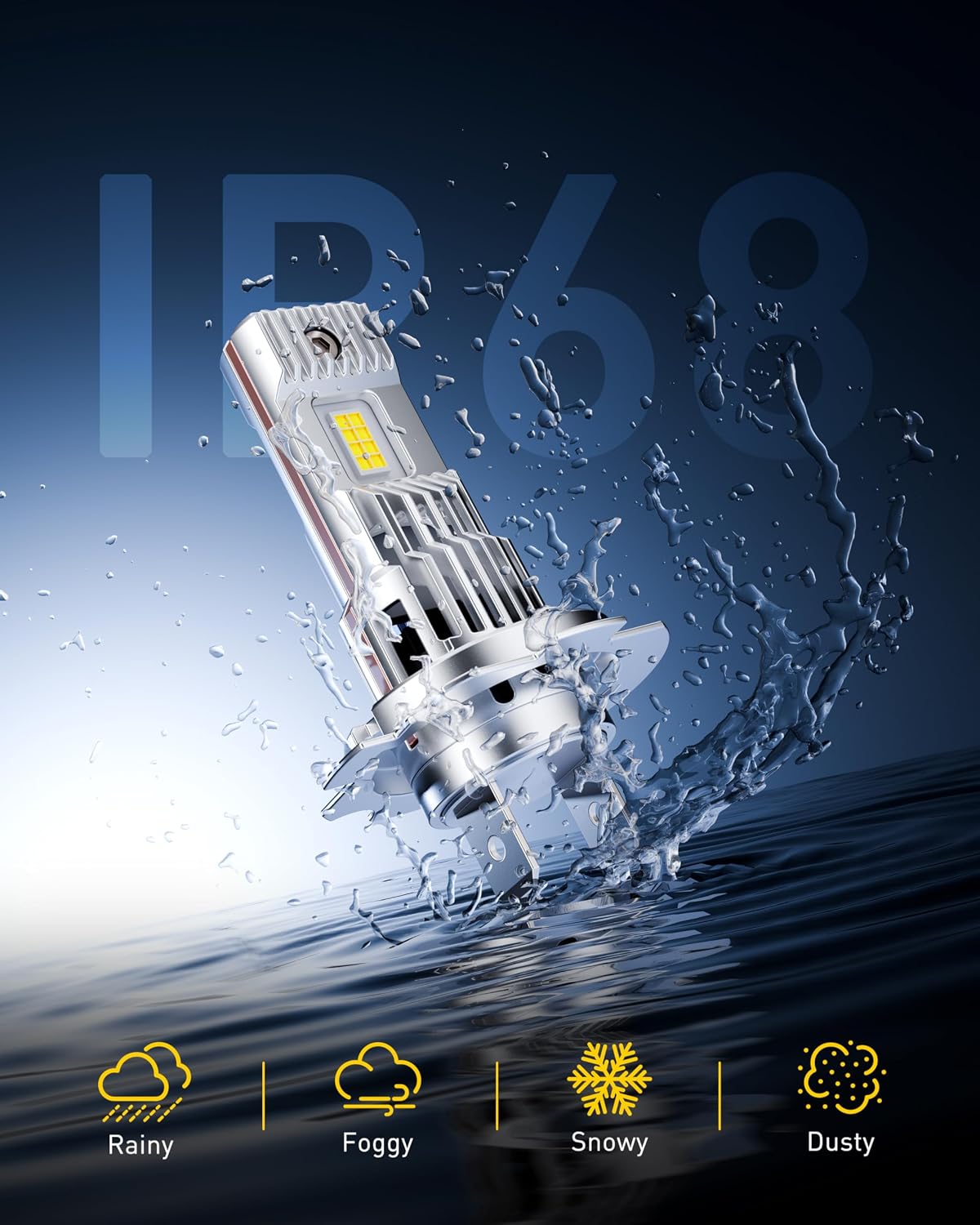 Thumbnail 6 de AUXITO H7 LED Headlight Bulb – 1:1 Mini Halogen Size, Canbus Error Free, 6500K White, Pack of 2