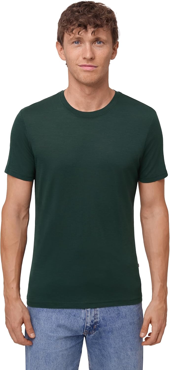 Thumbnail 5 de Danish Endurance 100% Merino Wool T-Shirt for Men (Relaxed Loose Fit) – Dark Green 2-Pack, XXL